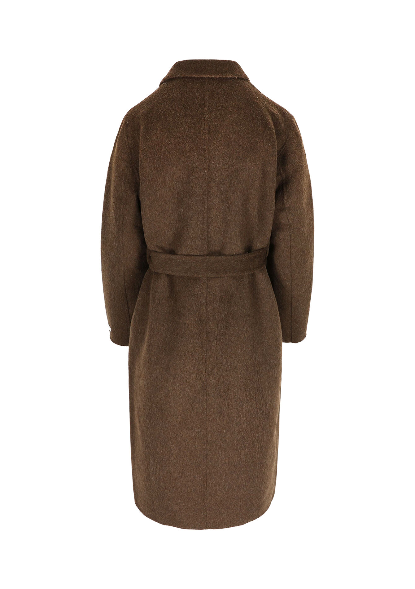 Lange jas zonder kraag - BROWN DARK CHOCOLATE - 23000774_3720