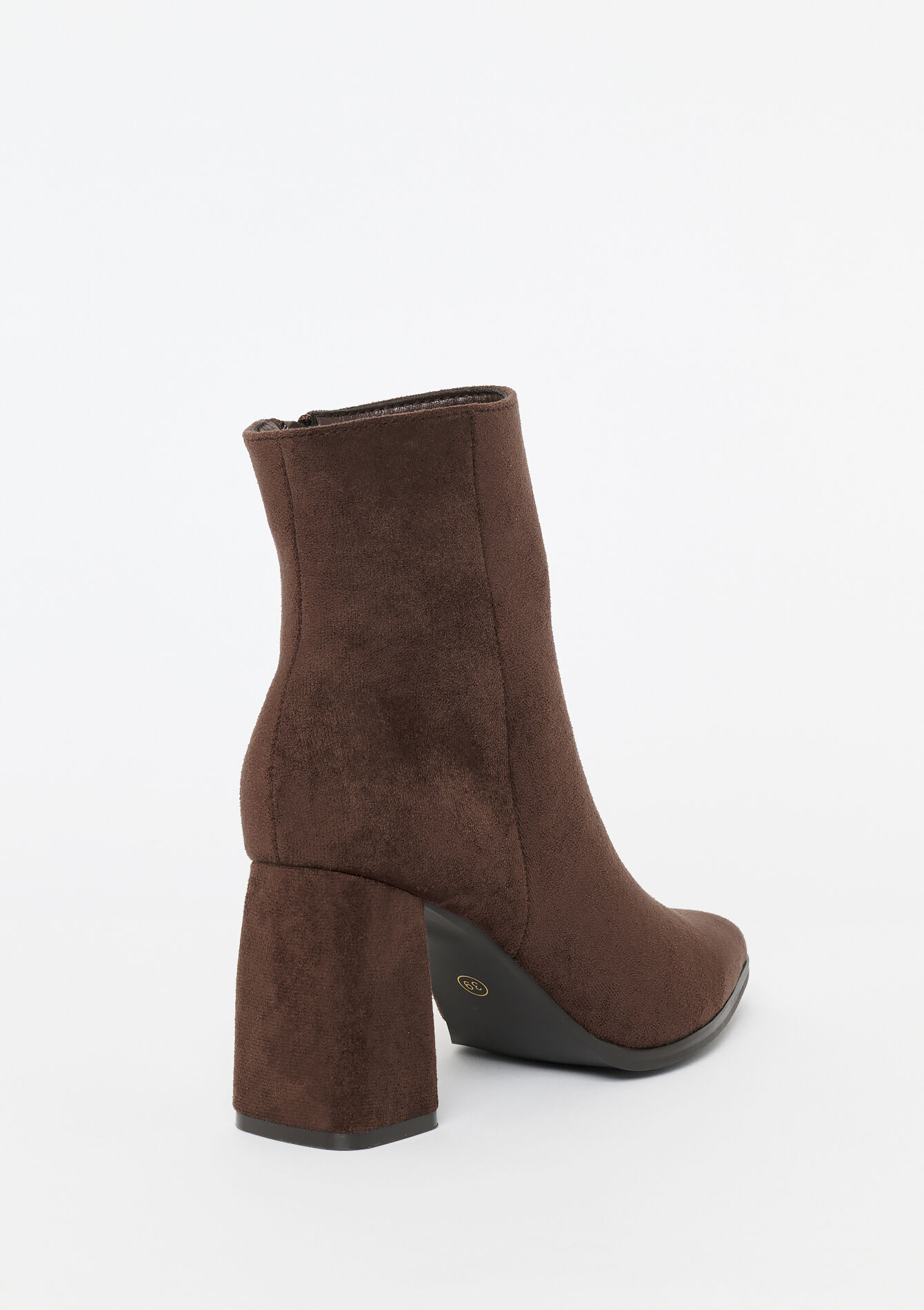 Enkellaarsjes in suèdelook, Enkellaarsjes in suèdelook - BROWN DARK CHOCOLATE - 13100323_3720