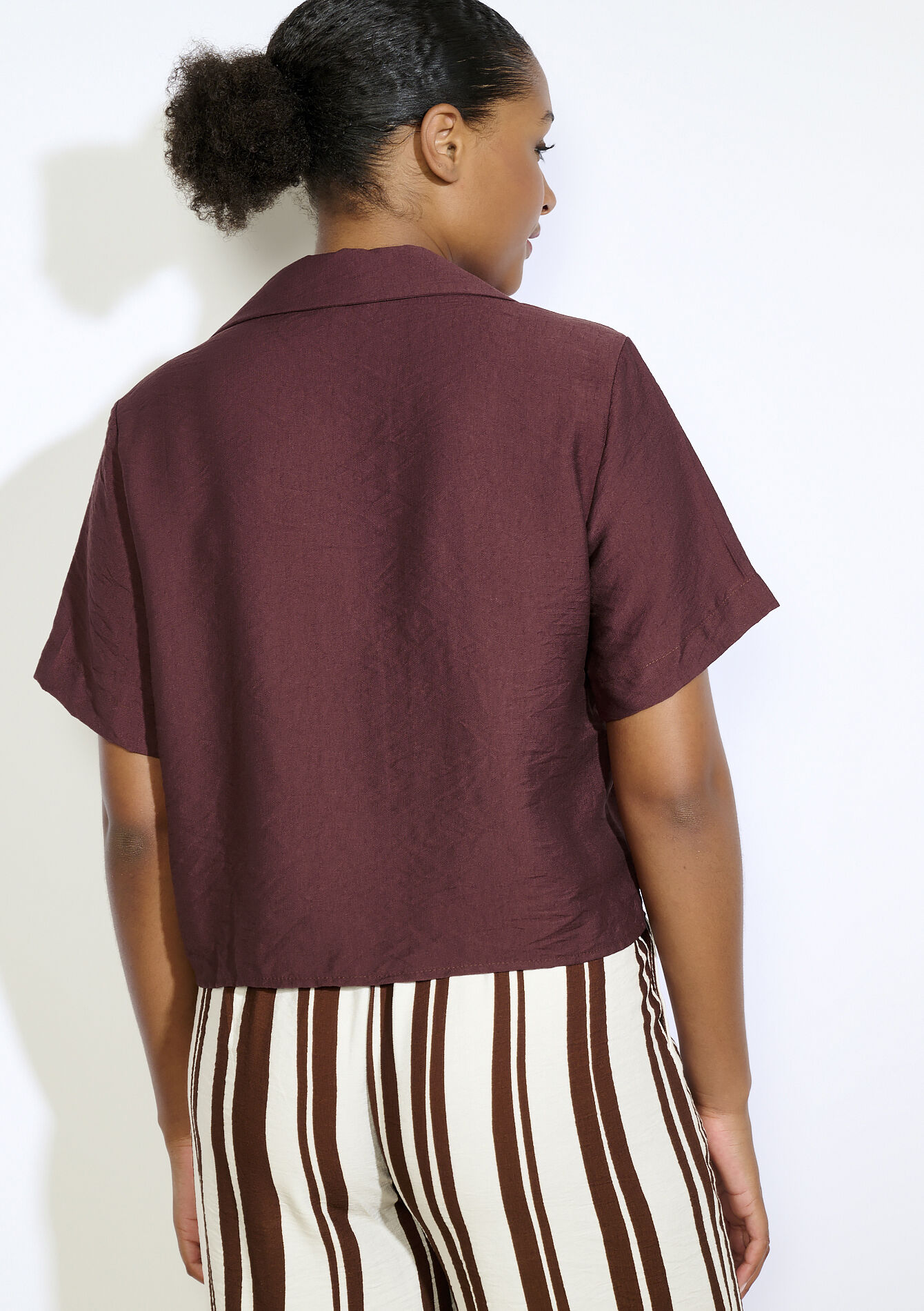 Chemise courte fluide, Chemise courte fluide - BROWN DARK CHOCOLATE - 05702927_3720
