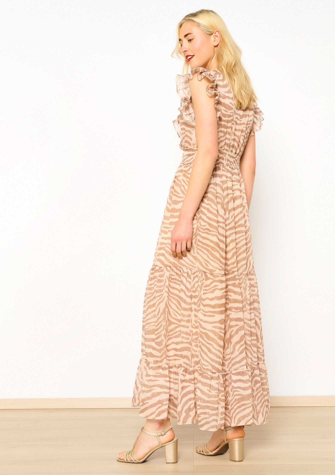 Maxi-jurk met zebraprint - LIGHT BEIGE - 08103609_13