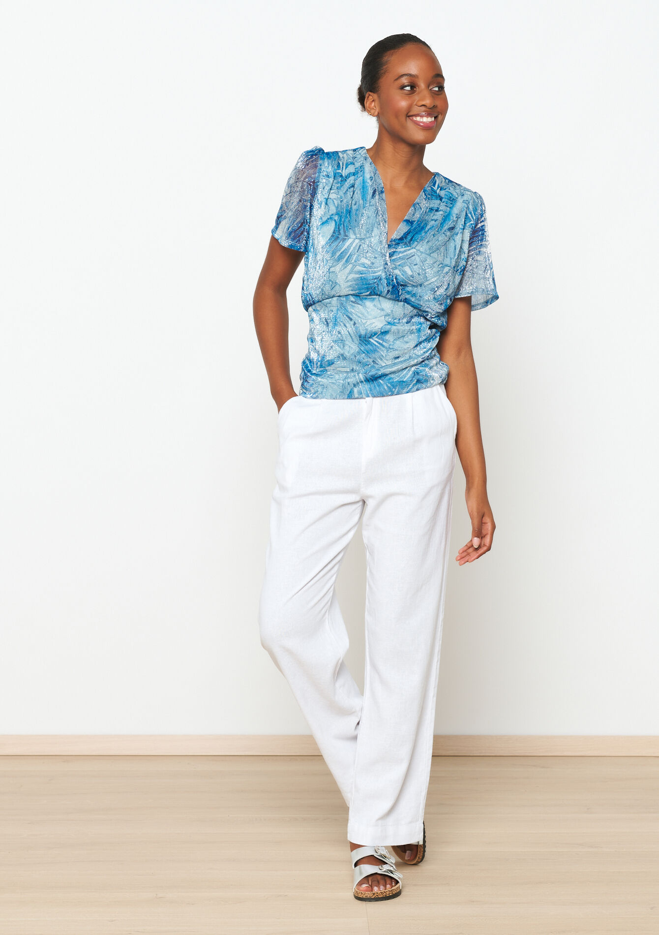 T-shirt cache-coeur, T-shirt cache-coeur - BLUE DENIM - 02301570_1638