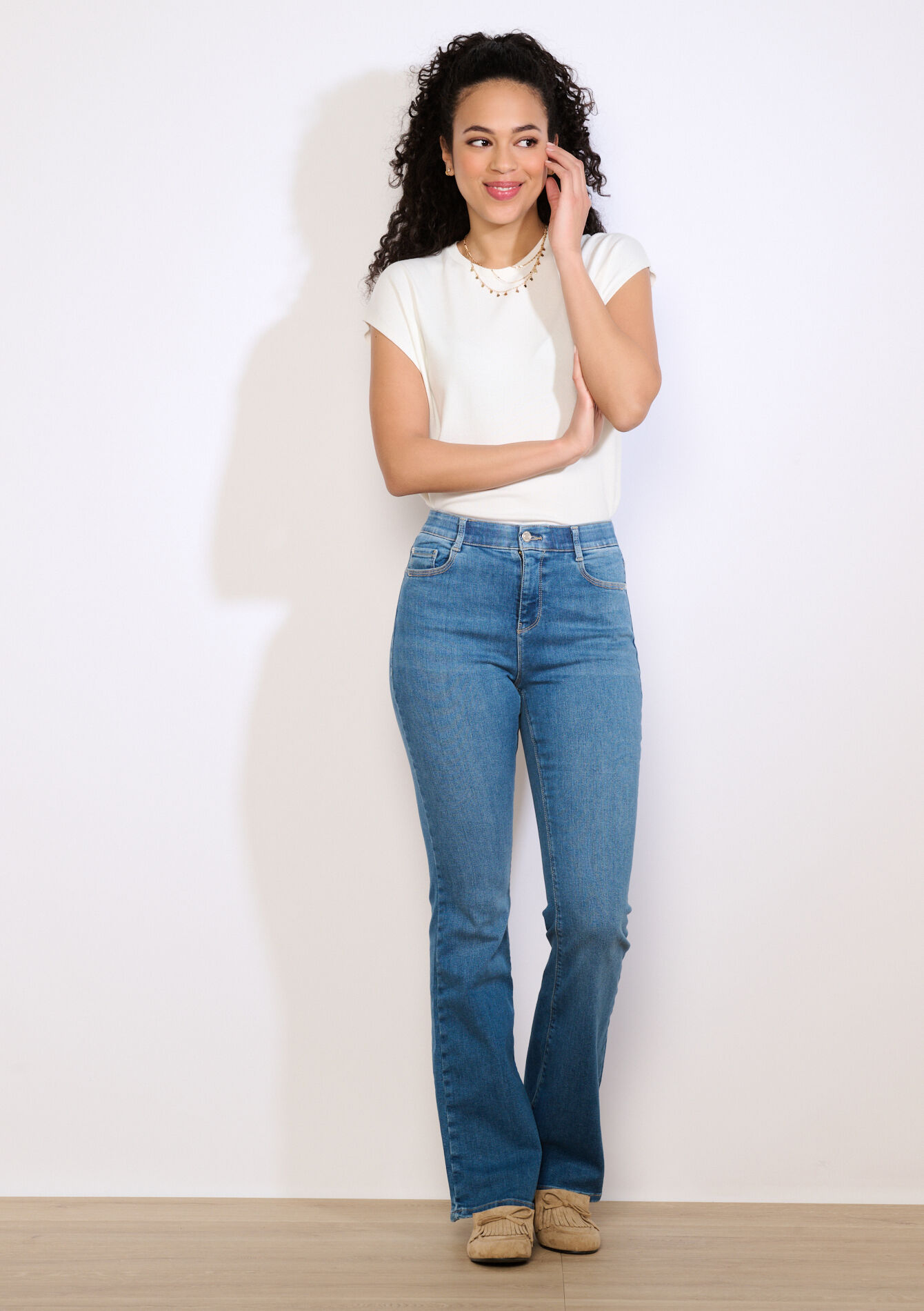 Multiple size bootcut jeans - MEDIUM BLUE - 22000654_0500