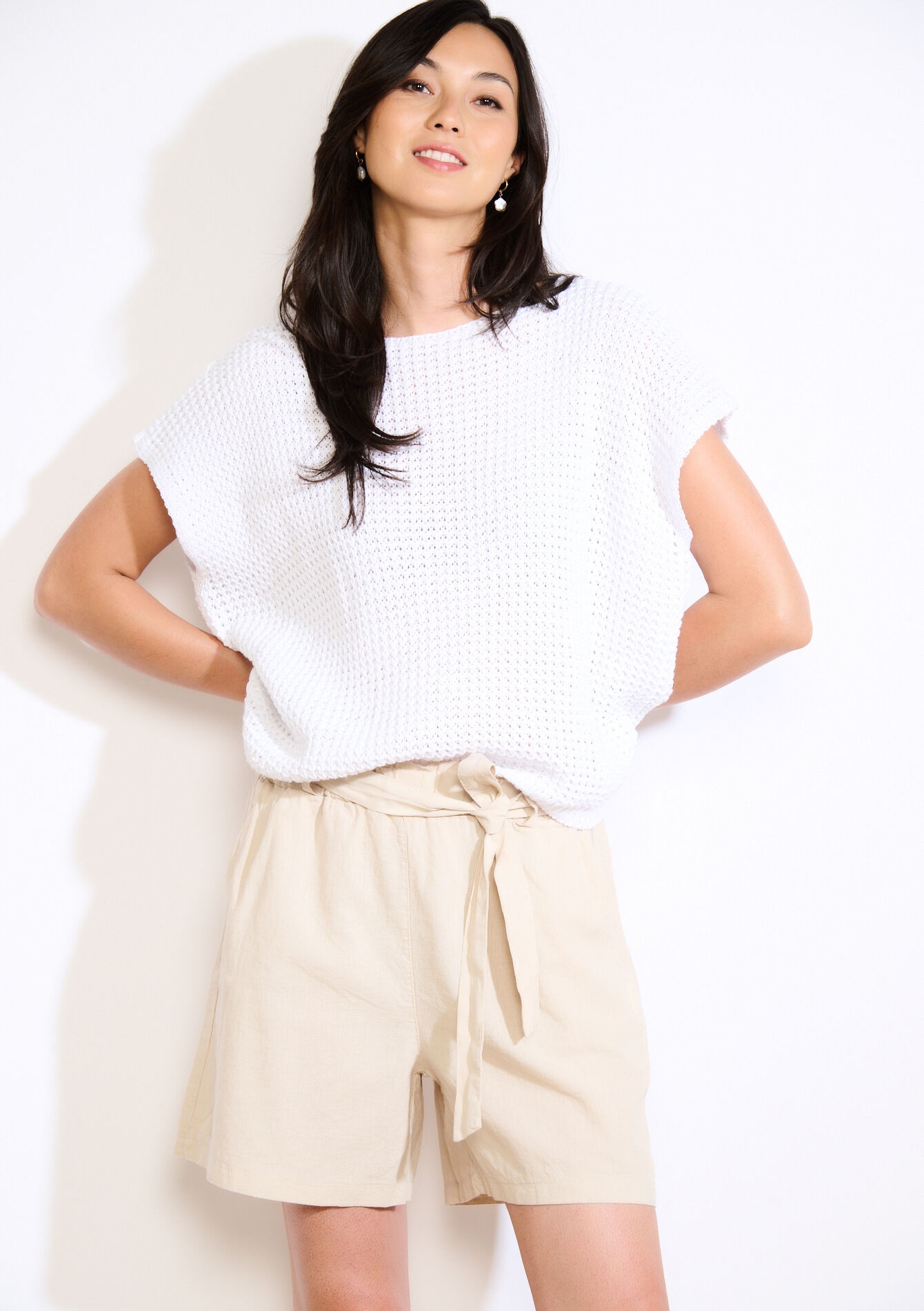 Textured knit tee, Textured knit tee, , back