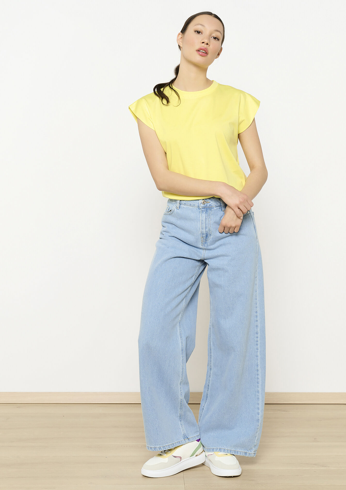 T-shirt met korte mouwen - YELLOW PASTEL - 02301715_5004