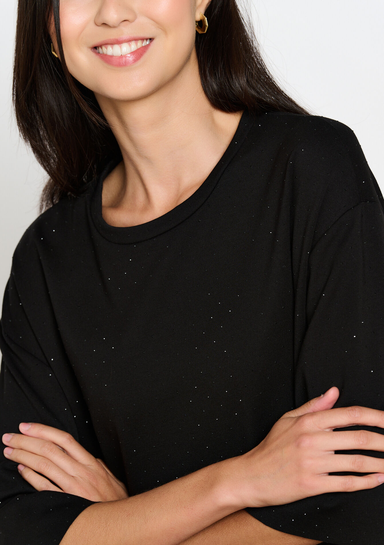 Oversized sweatshirt dress, Oversized sweatshirt dress - BLACK - 08103834_1119