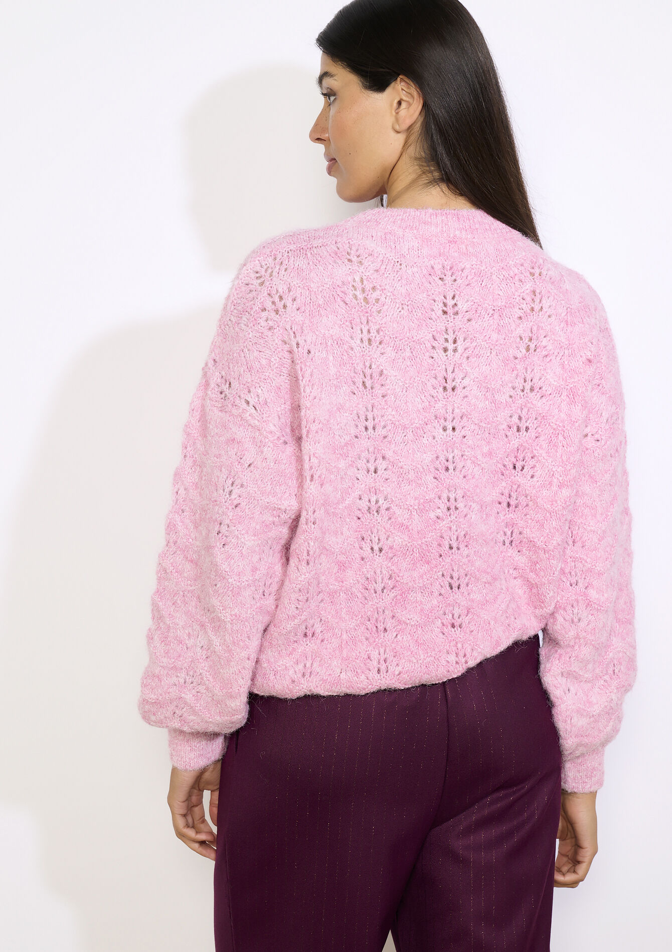 Zachte trui met textuur, Zachte trui met textuur - LIGHT PINK - 04007095_1303