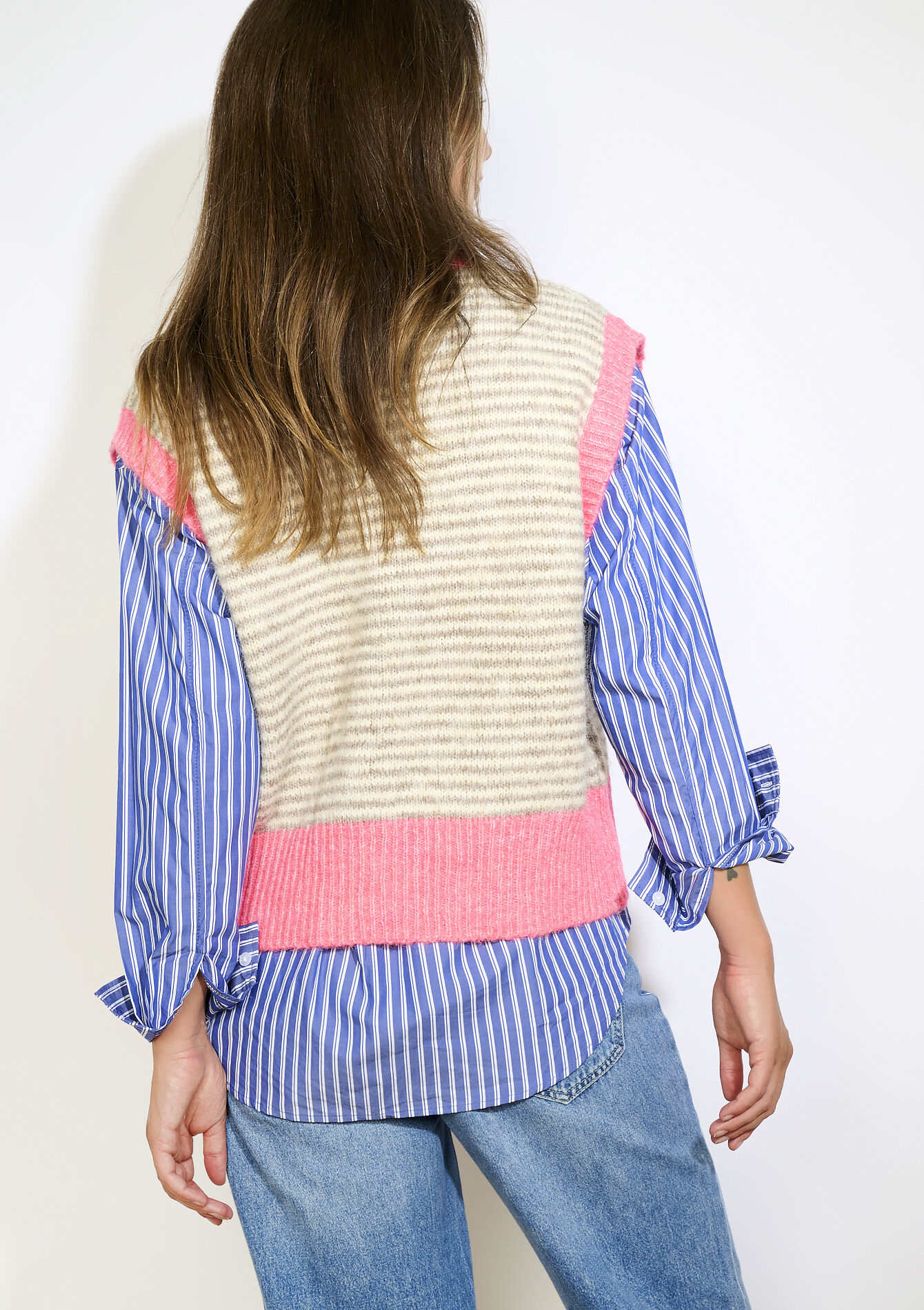 Gilet rayé audacieux, Gilet rayé audacieux - LT BEIGE - 04101339_2527