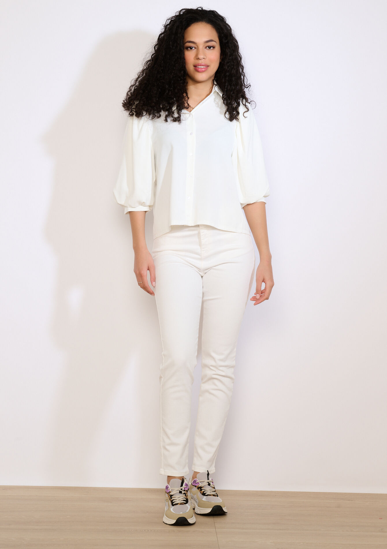 Multiple size slimfit broek - OFFWHITE - 06004680_1001