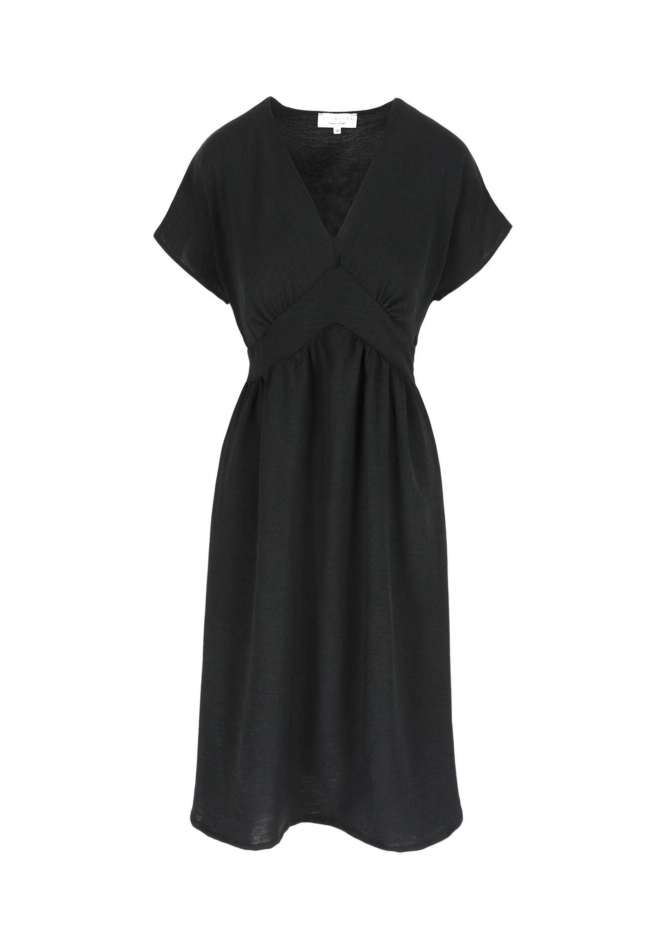 Zwierige midi jurk, Zwierige midi jurk - BLACK - 08104238_1119