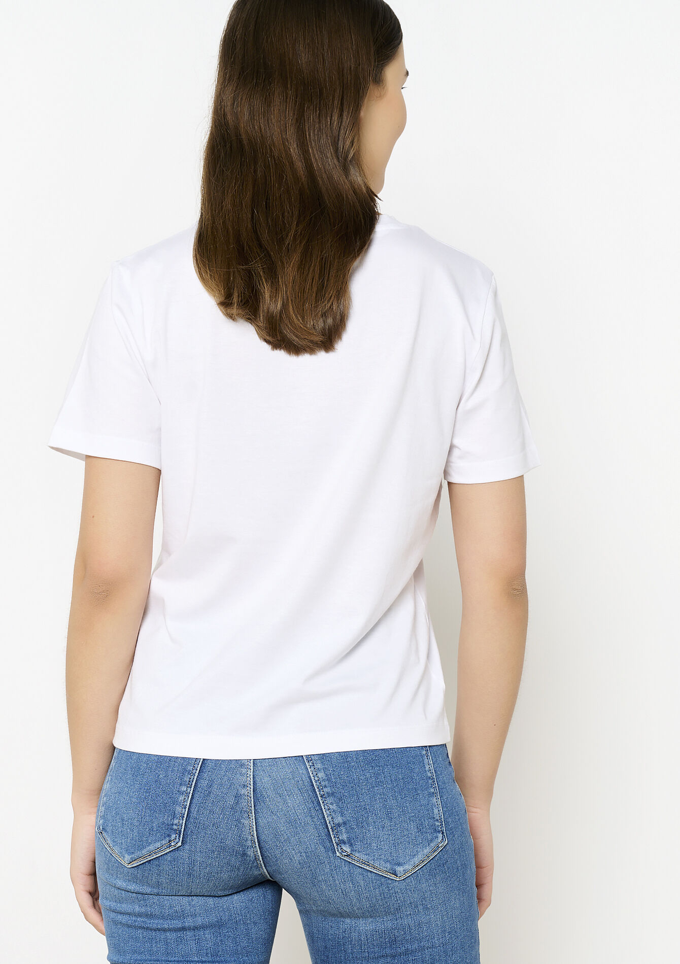 Katoenen T-shirt met kunstwerk - OPTICAL WHITE - 02301673_1019