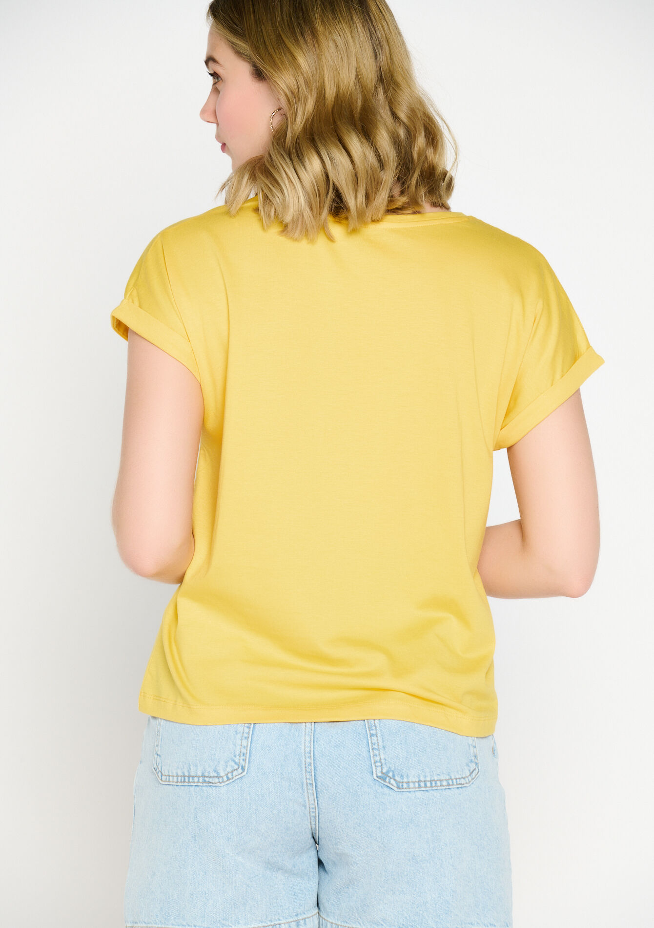 Basic T-shirt - OCHER HONEY - 02301308_5112