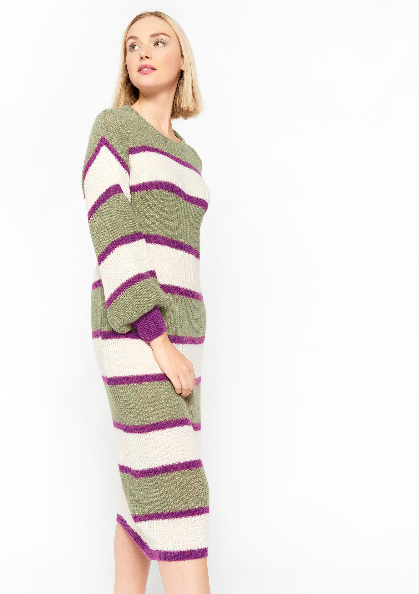 Maxi dress with colour block, Maxi dress with colour block - KHAKI FADED - 08601872_4326