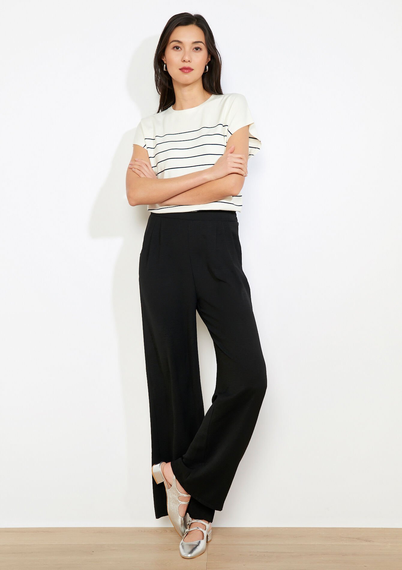 Zwarte losvallende broek, Zwarte losvallende broek - BLACK - 06601106_1119