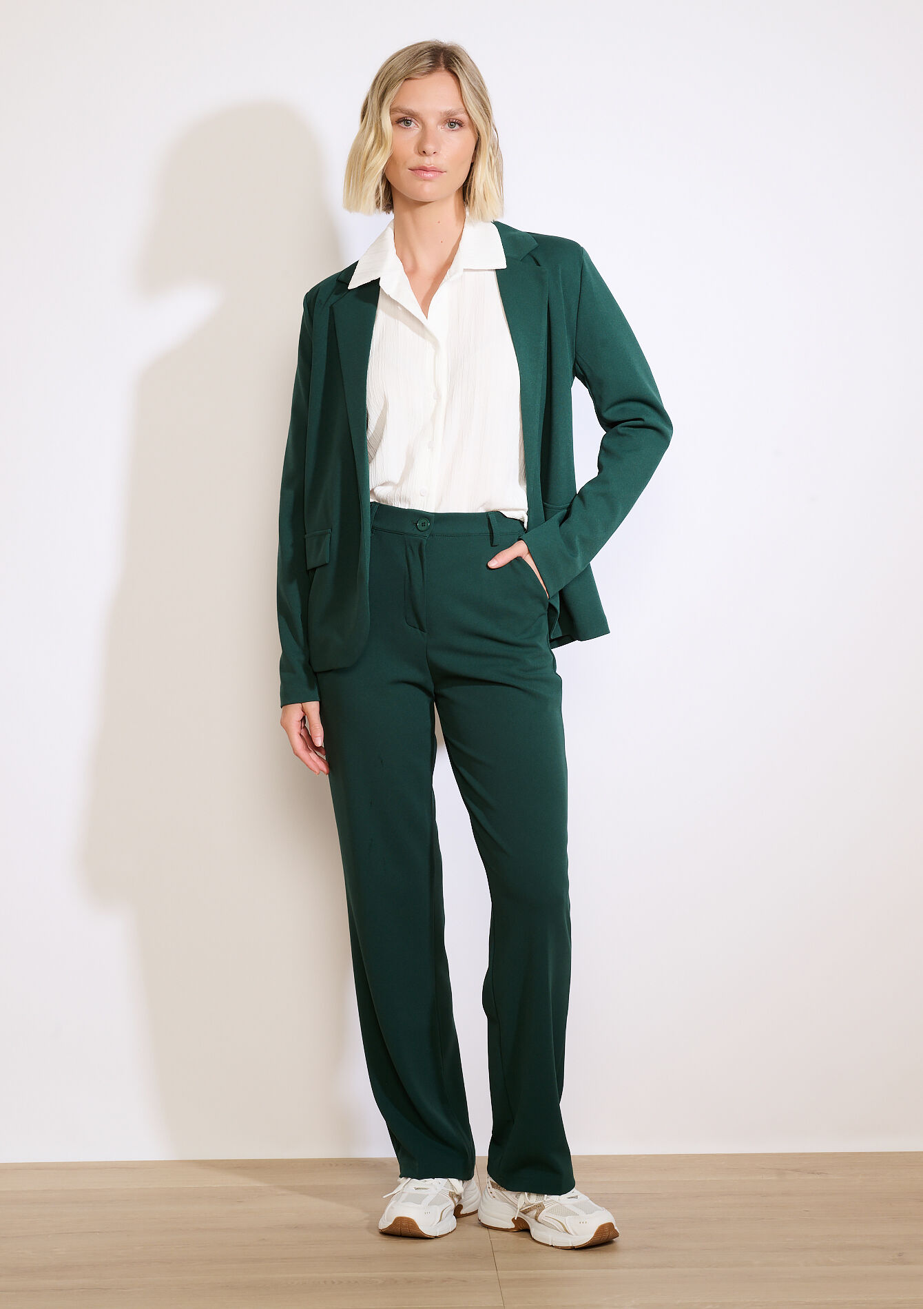 Elegante rechte broek, Elegante rechte broek - GREEN EMERALD - 06100735_4511