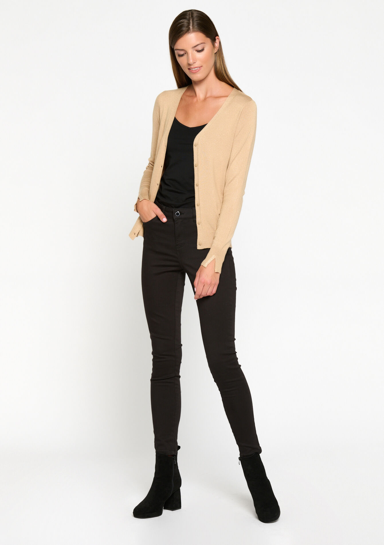 Cardigan - LIGHT CAMEL - 04100949_3814