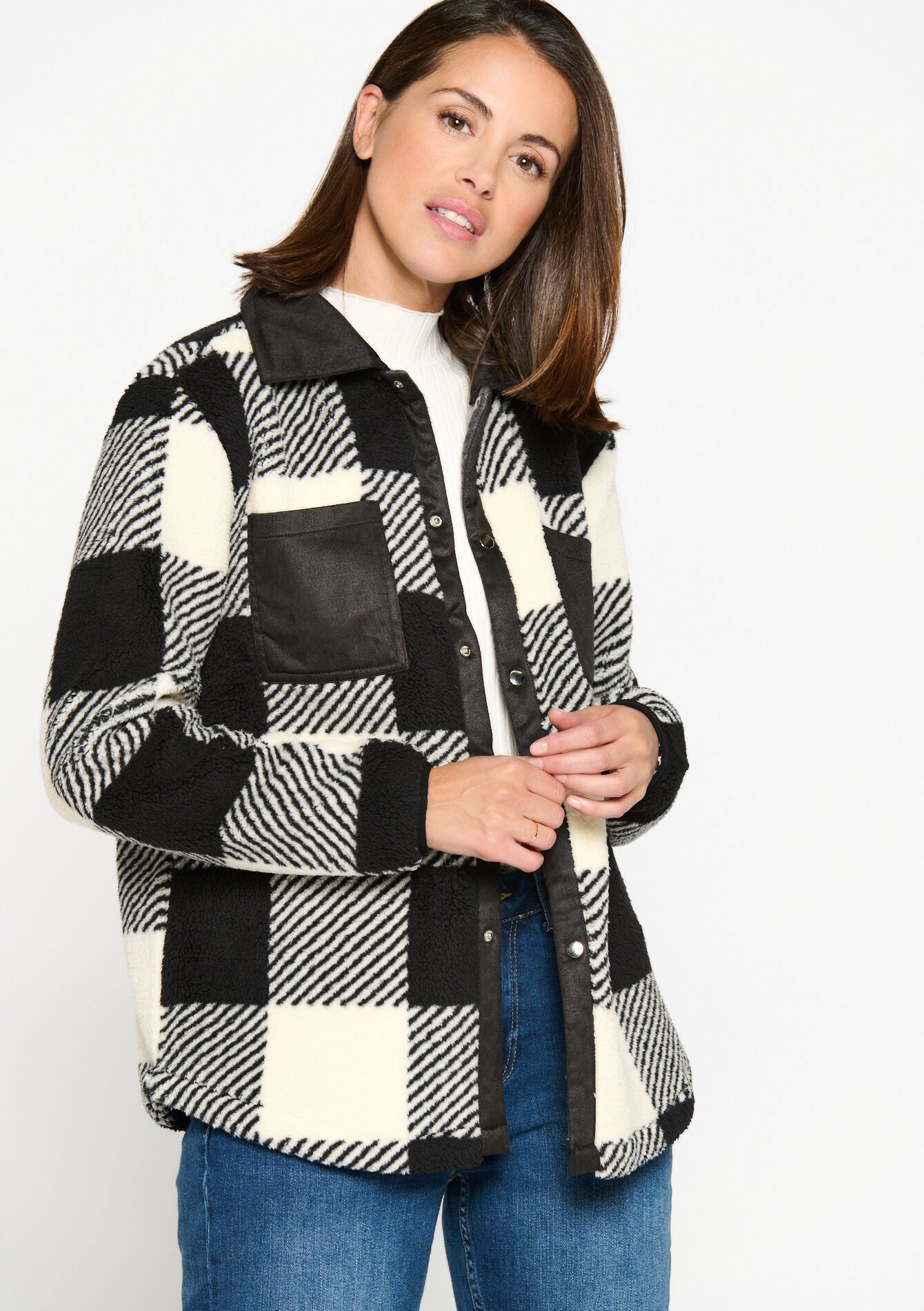 Chemise épaisse à carreaux, Chemise épaisse à carreaux - BLACK - 15100223_1119