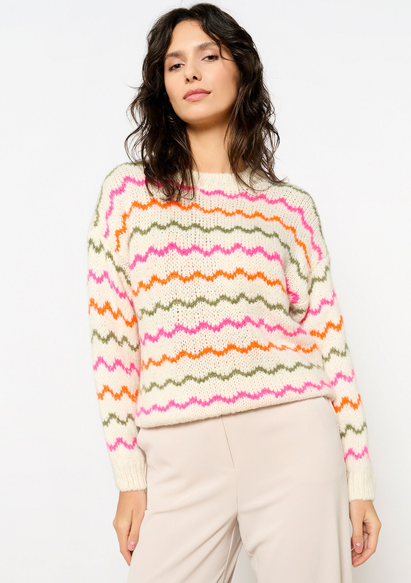 Jacquard trui met zigzag patroon, Jacquard trui met zigzag patroon, , back