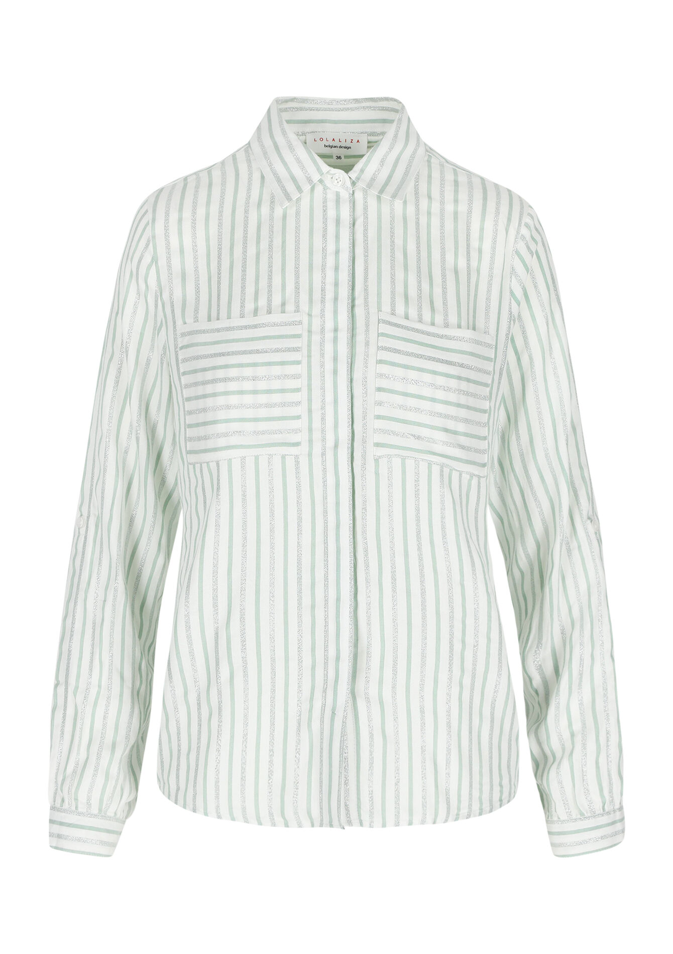 Striped shirt with lurex, Striped shirt with lurex - KHAKI FADED - 05702406_4326