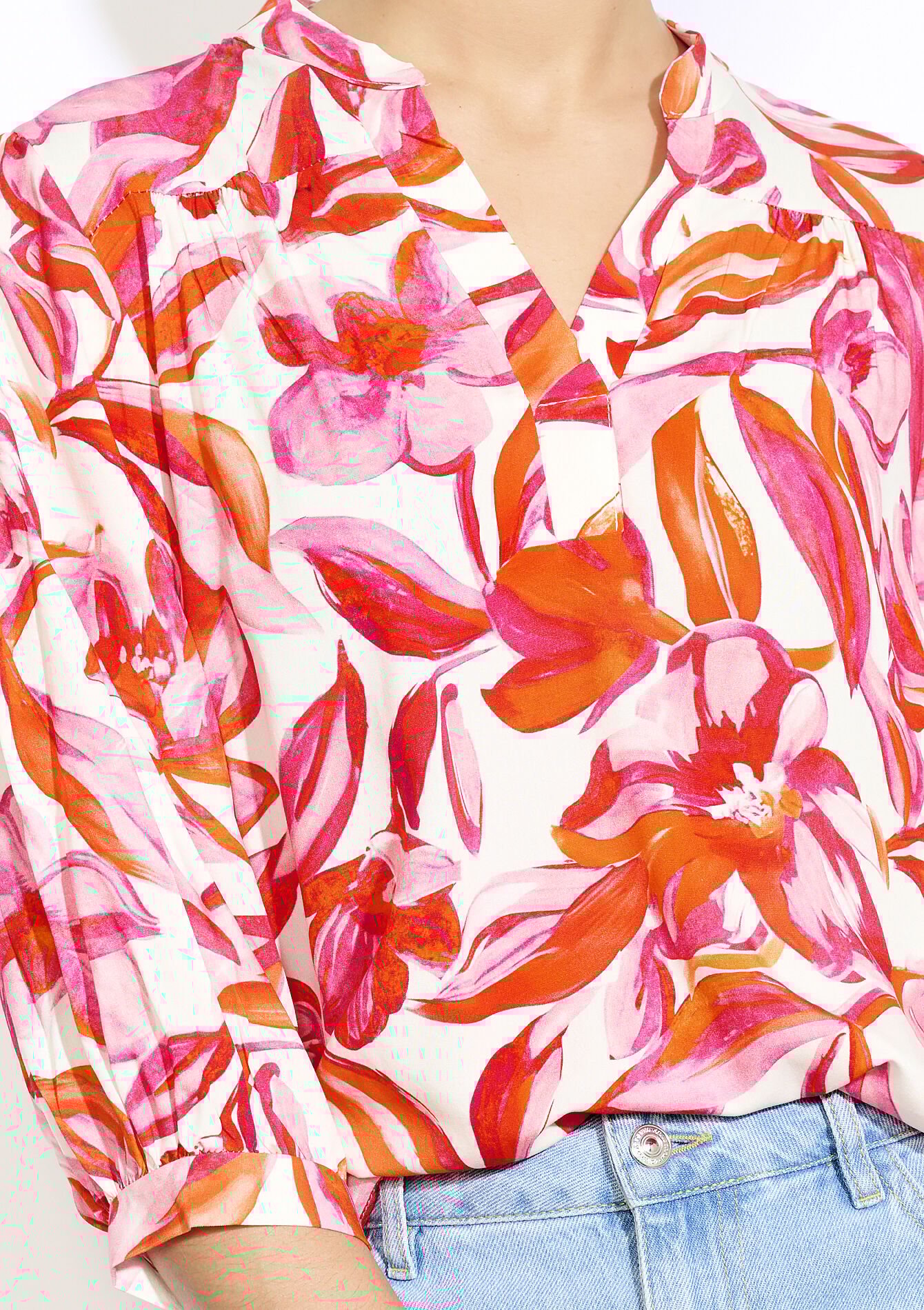 Luchtige printblouse - FUCHSIA - 05702908_5626