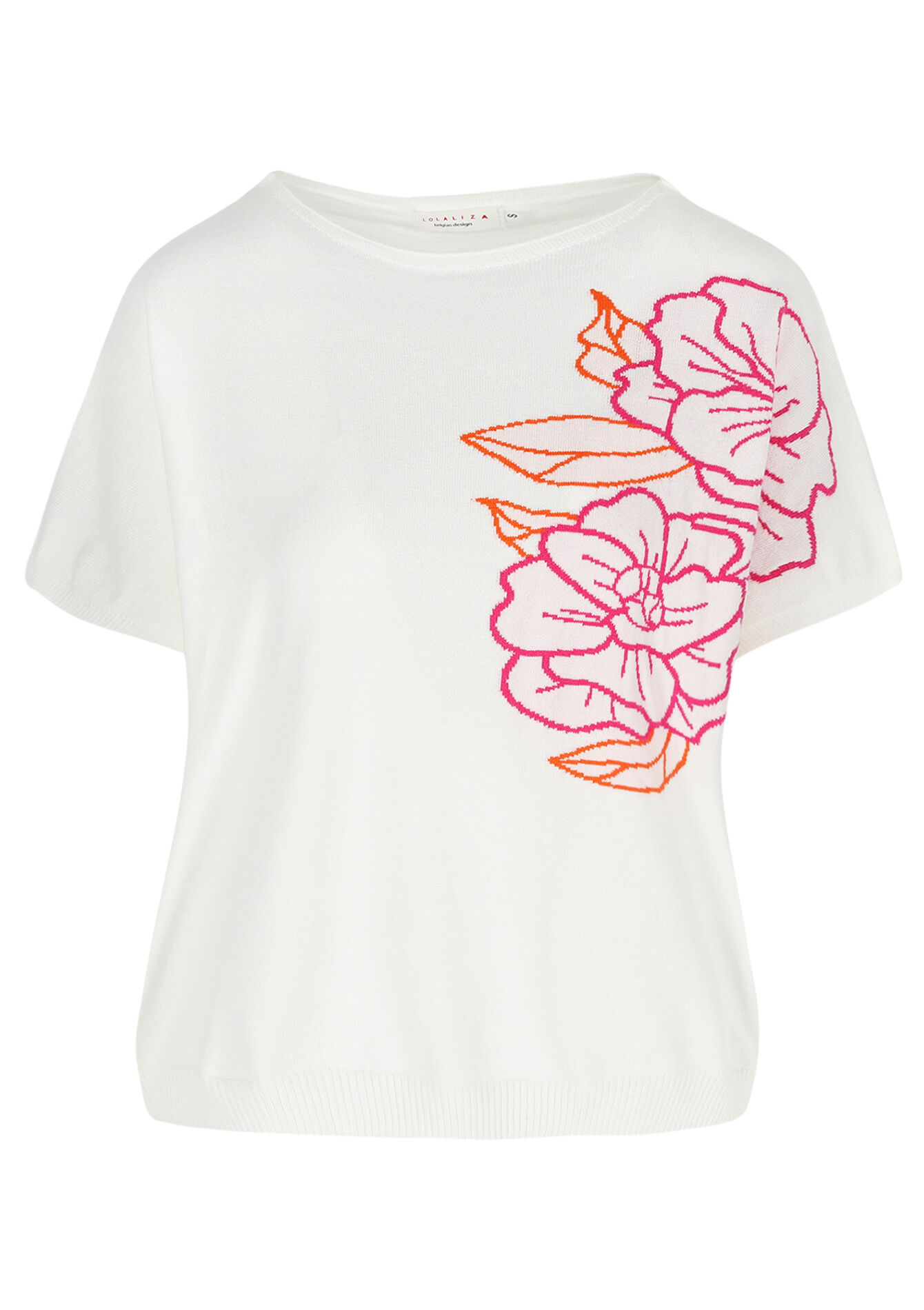 Gebreide top met bloemen, Gebreide top met bloemen - OFFWHITE - 04006961_1001