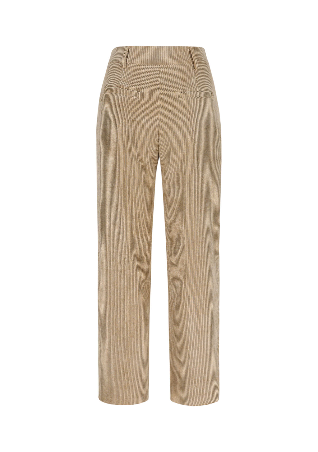 Flared broek in ribfluweel, Flared broek in ribfluweel - LIGHT CAMEL - 06100741_3814