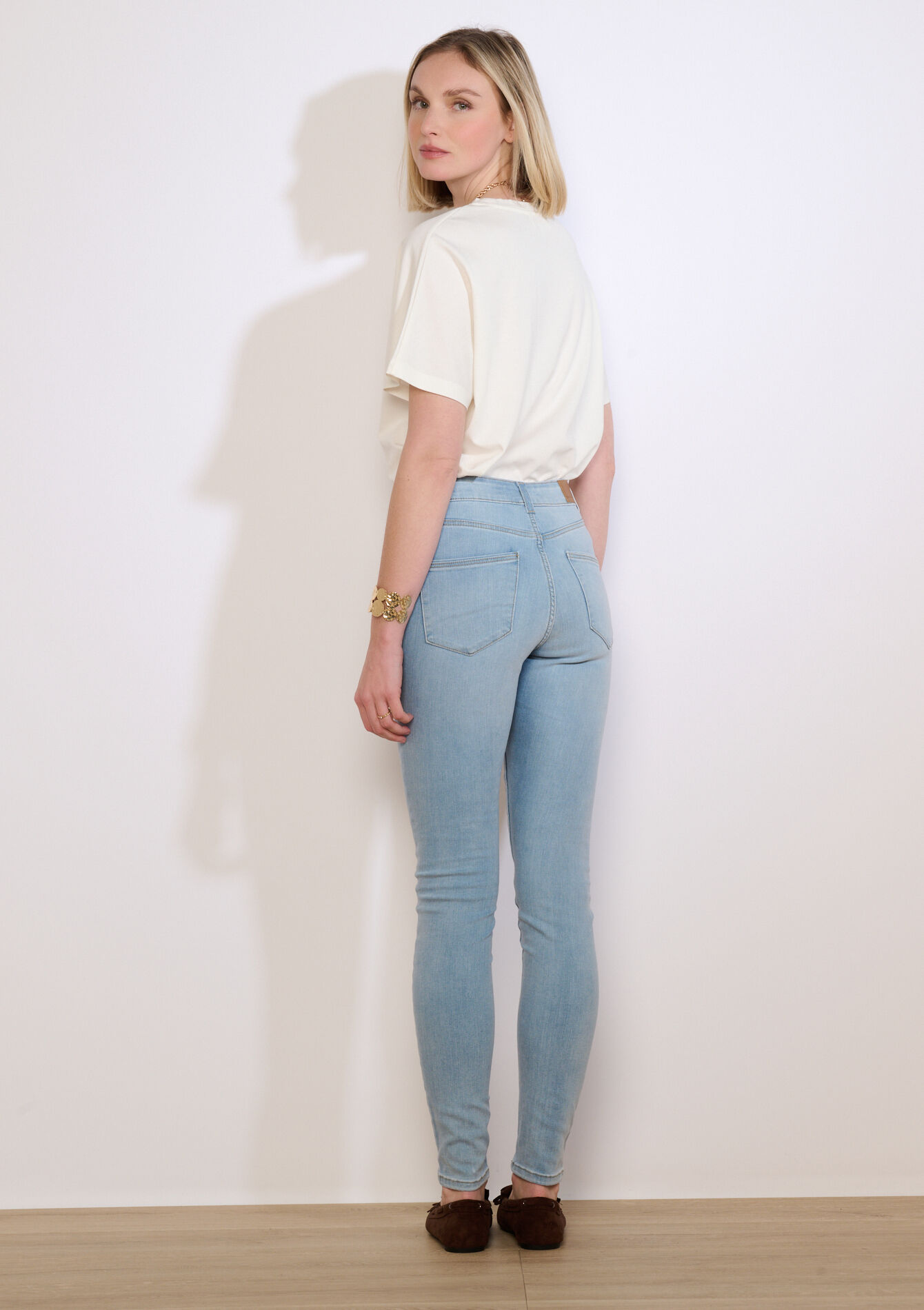 Jean skinny taille haute - BLUE BLEACHED - 22000631_0502