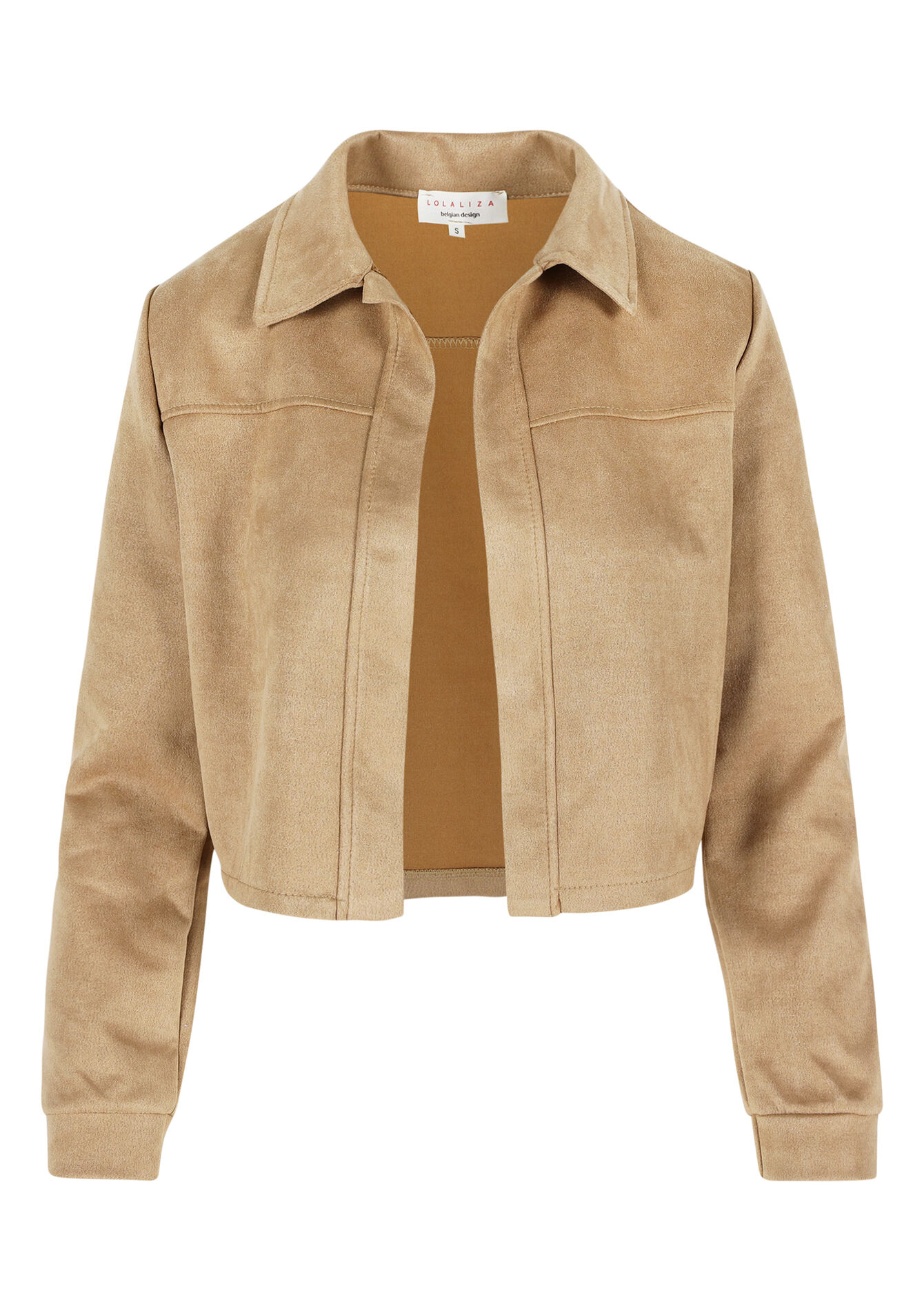 Short suede jacket, Short suede jacket - LIGHT TAUPE - 09101008_2572