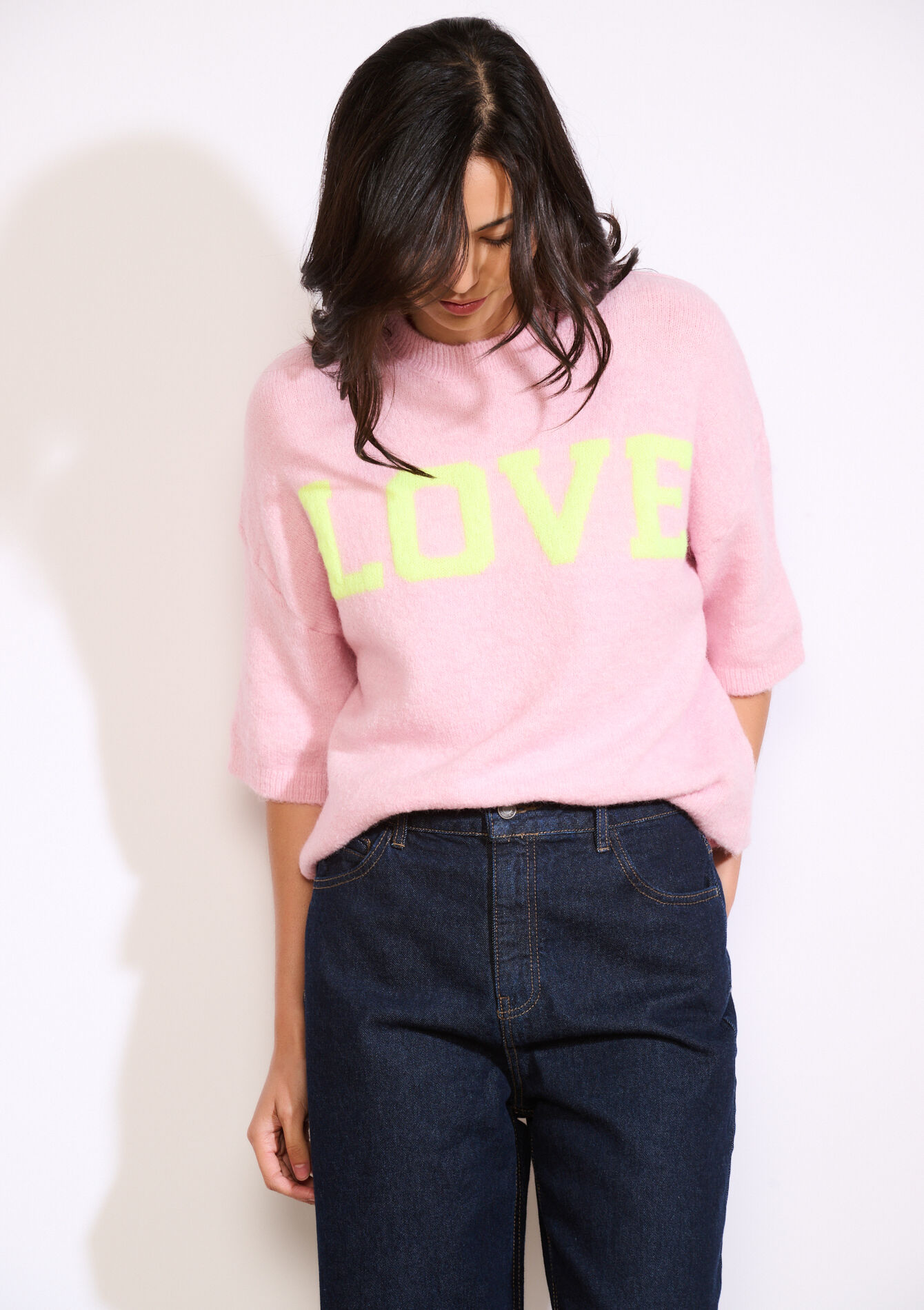 Trui met opschrift - COSMETIC PINK - 04007000_5733