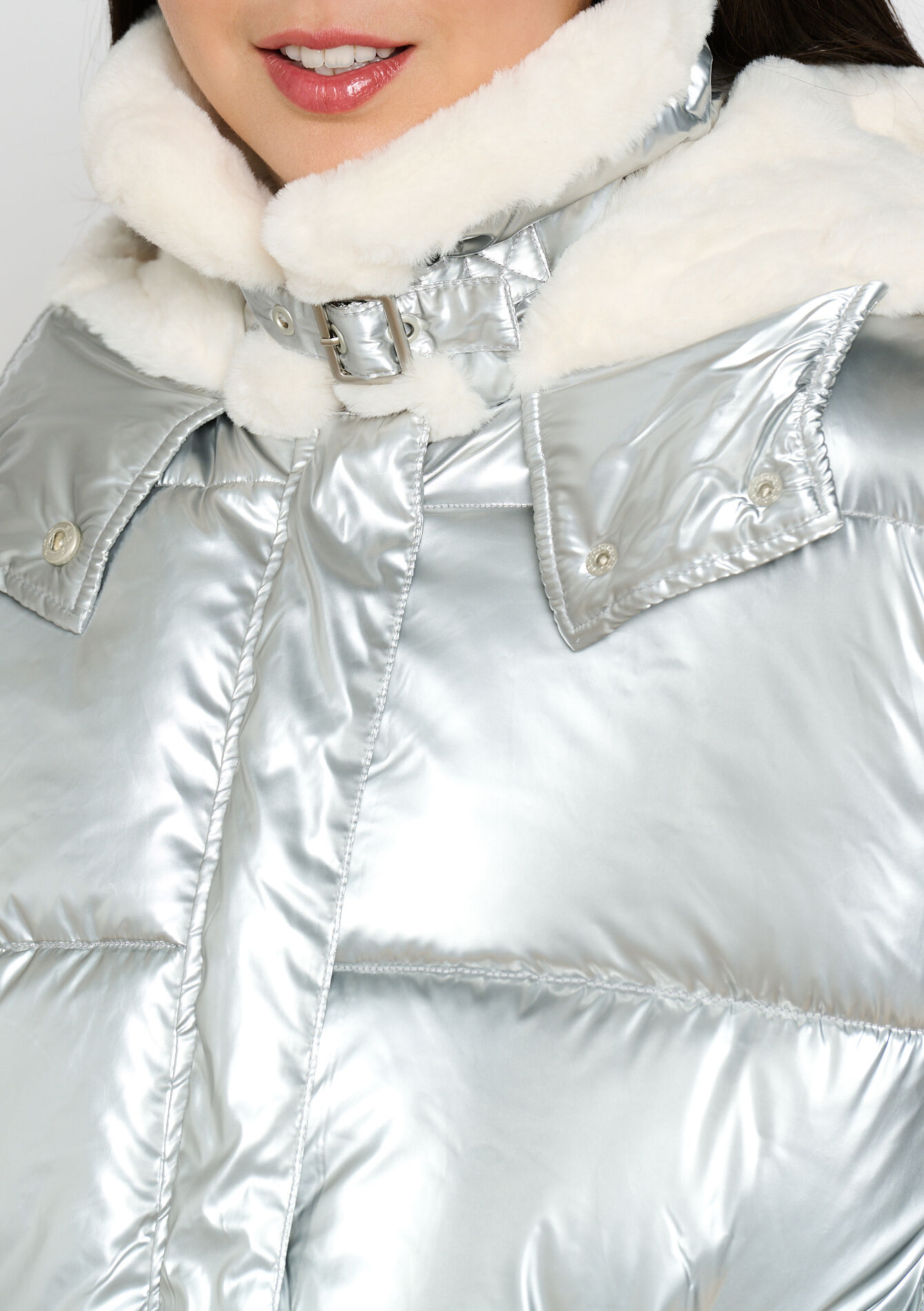 Manteau matelassé métallisé - SILVER - 23000699_1059