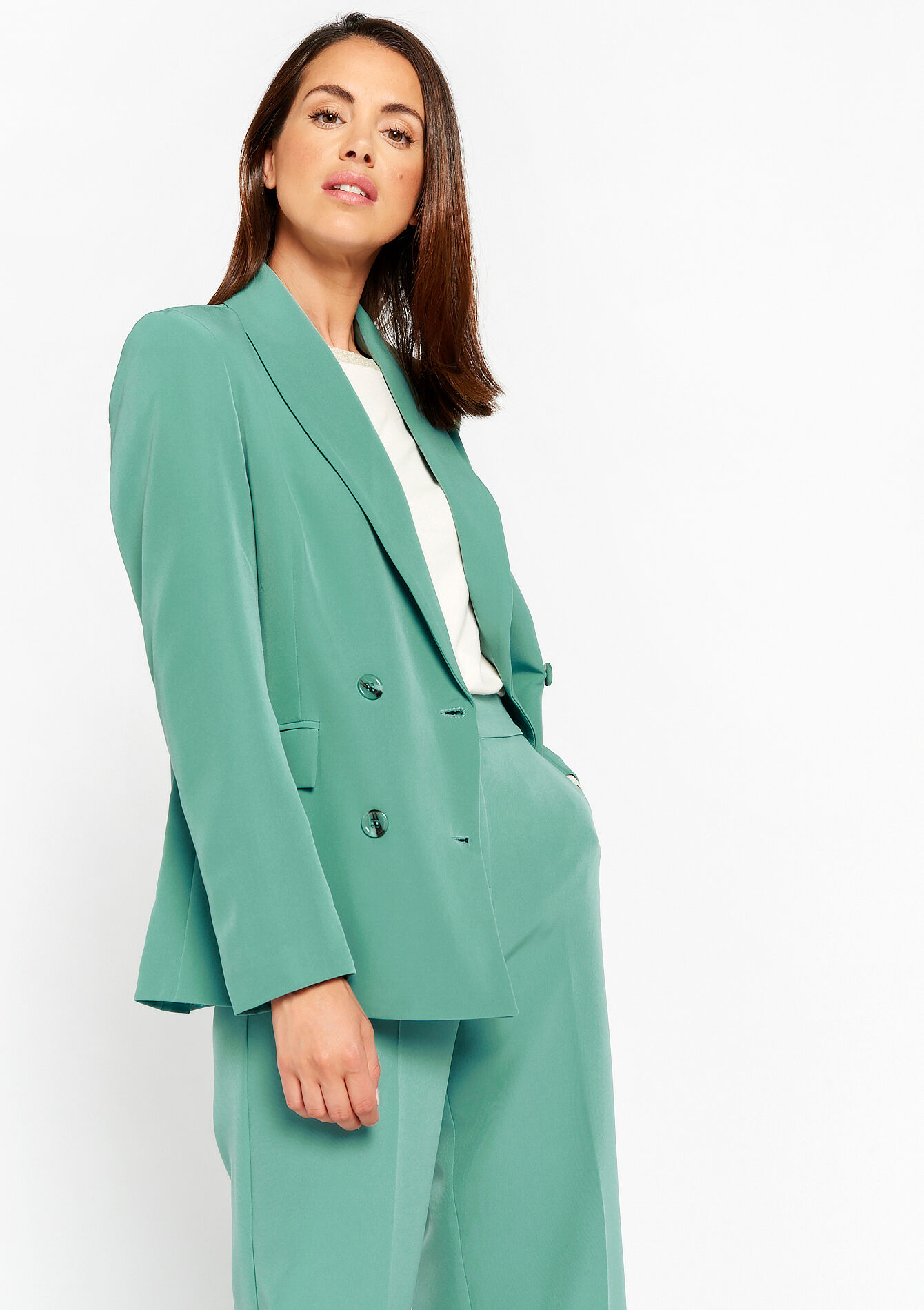Suiting blazer, Suiting blazer - ALMOND GREEN - 09100829_1724