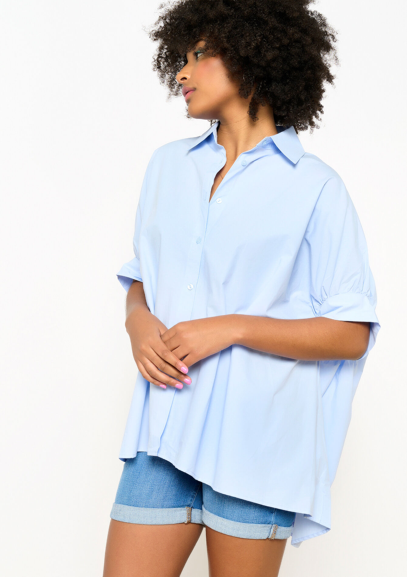 Oversized hemd, Oversized hemd - BLUE PASTEL - 05702455_3003