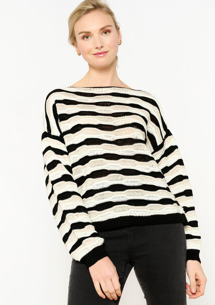Pullover with stripes - BLACK - 04006447_1119