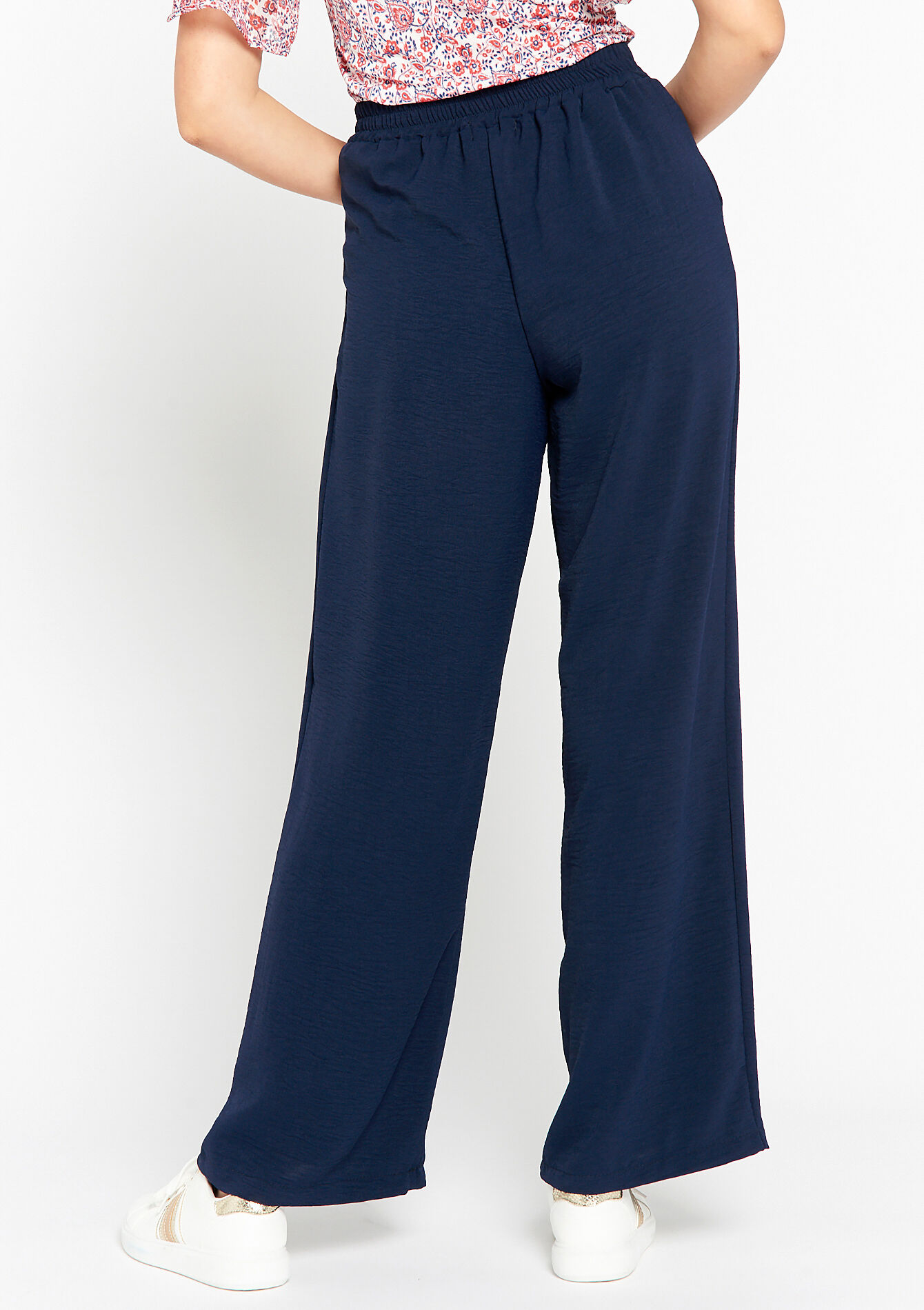 Broek met wijde pijpen, Broek met wijde pijpen - NAVY BASIC - 06600732_2723