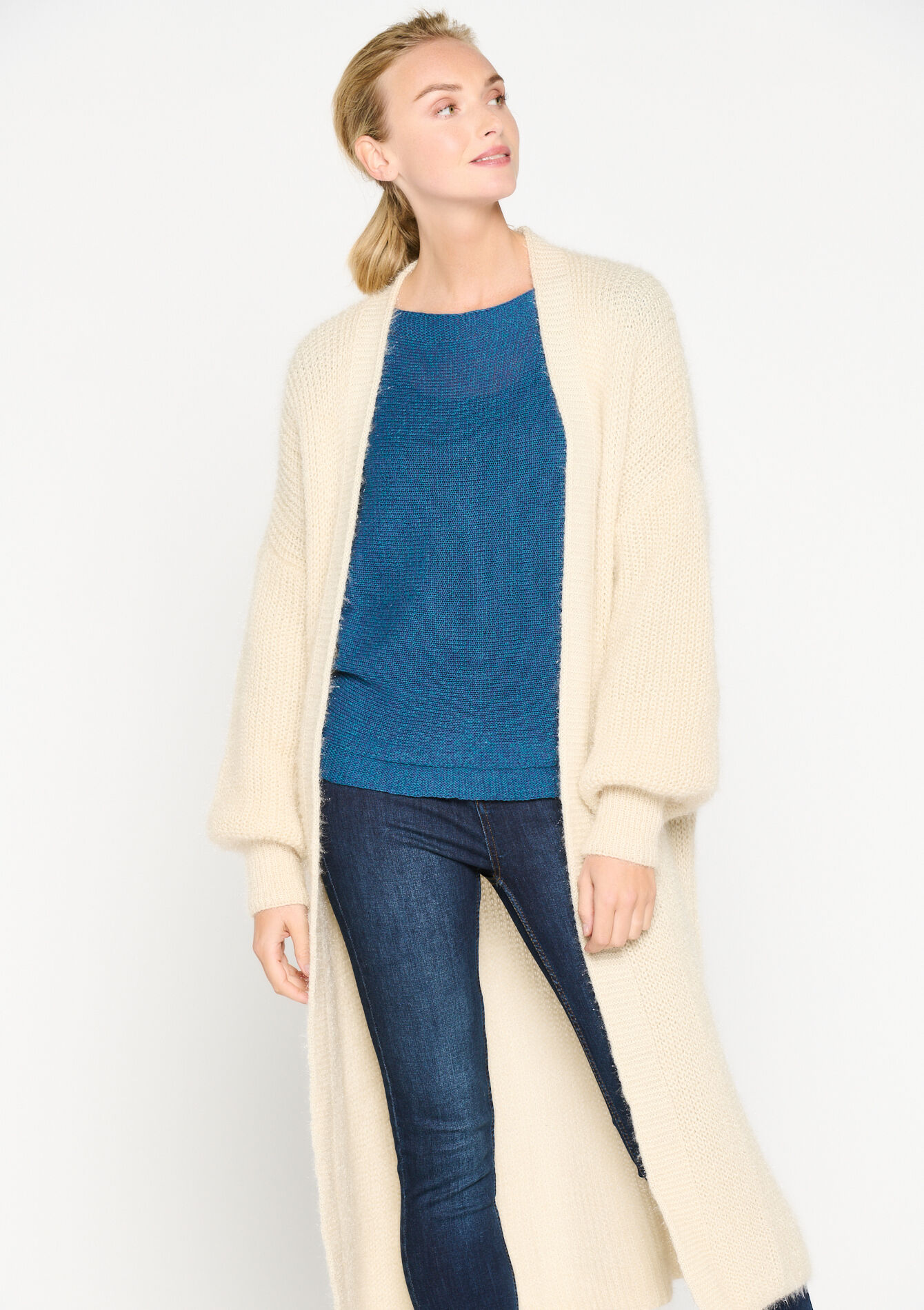 Lange cardigan - OFFWHITE - 04800277_1001