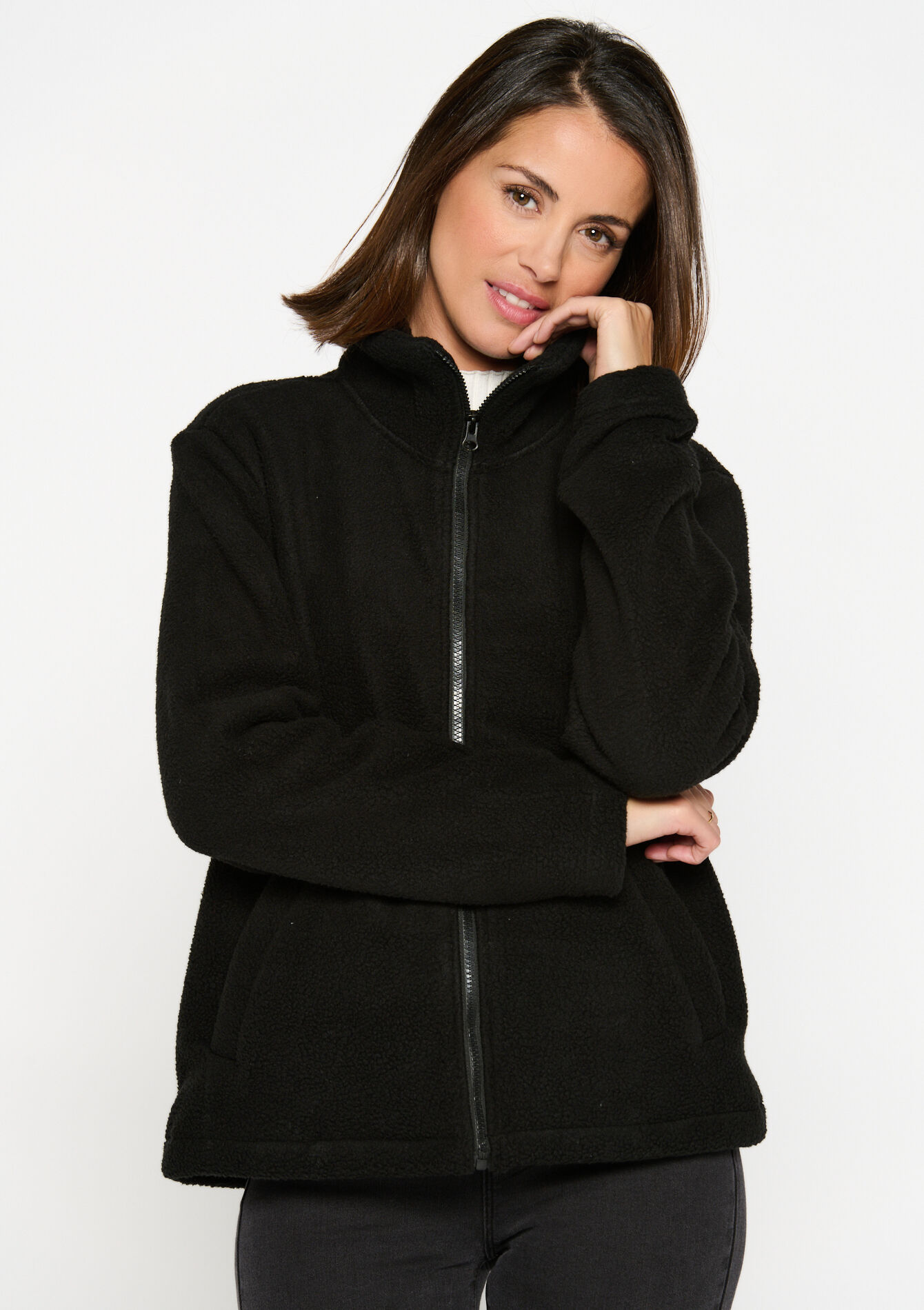 Jacket with zip - BLACK - 15100218_1119