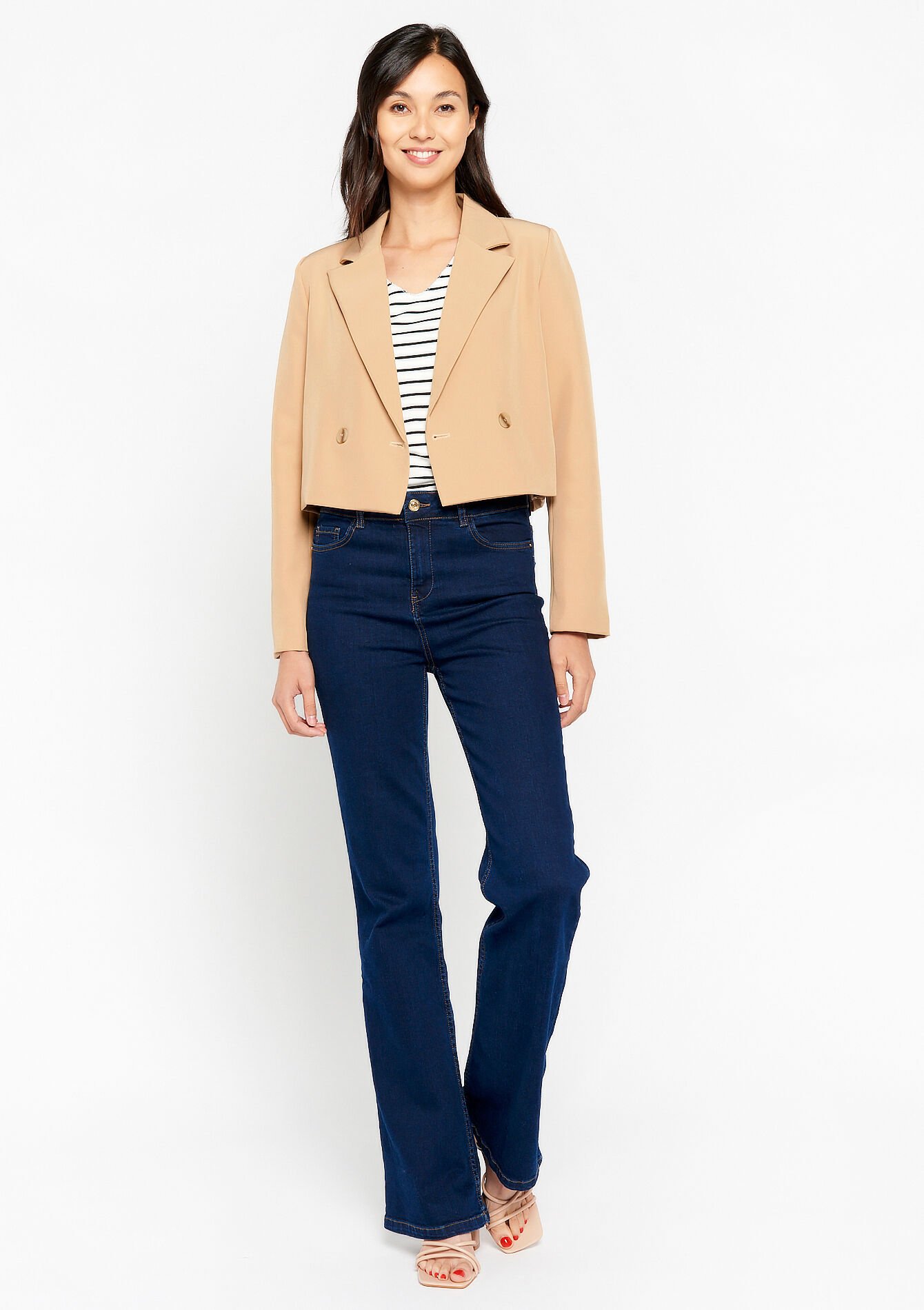 Short blazer, Short blazer - LIGHT CAMEL - 09100830_3814