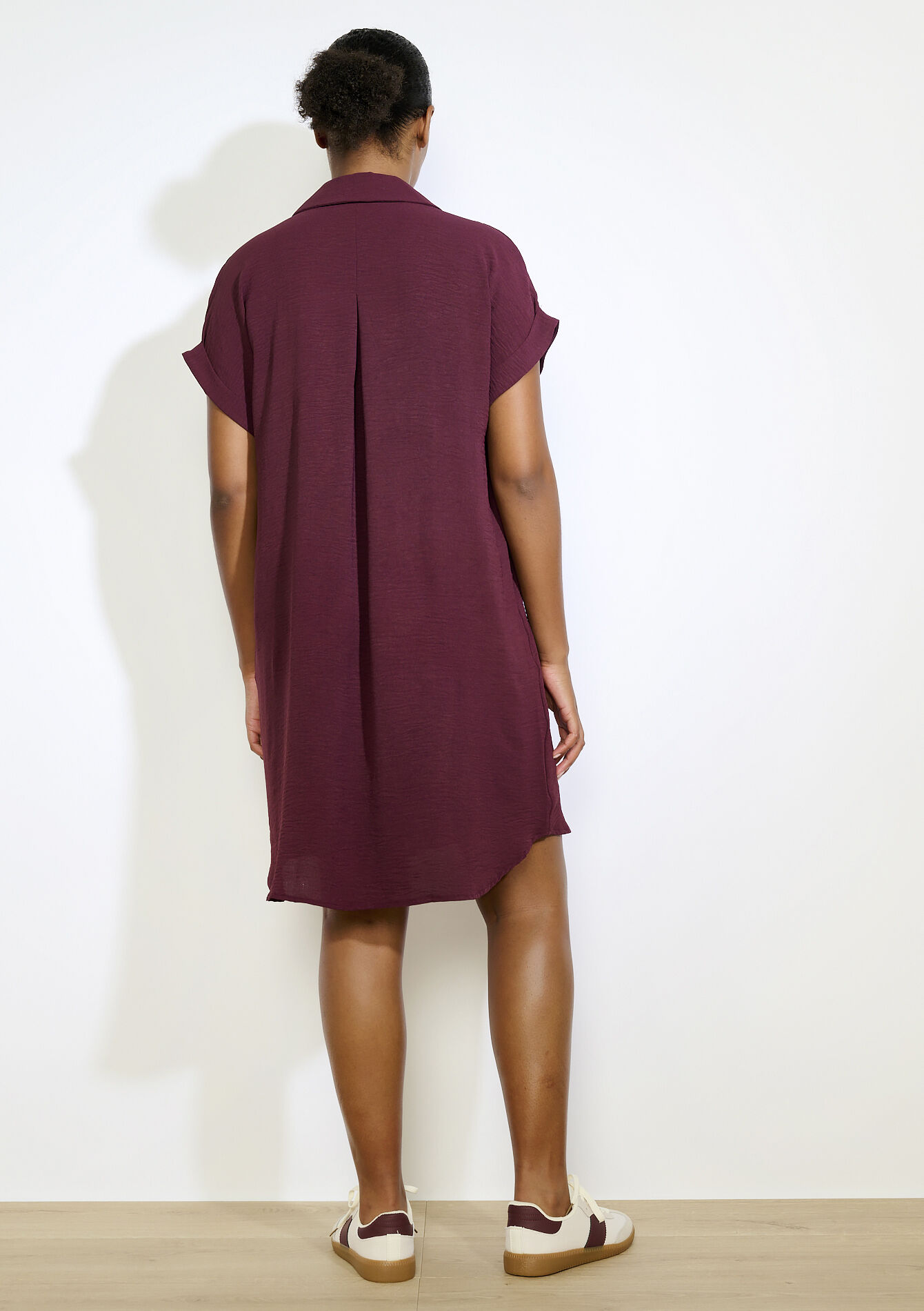 Korte overhemdjurk, Korte overhemdjurk - AUBERGINE - 08104244_1537