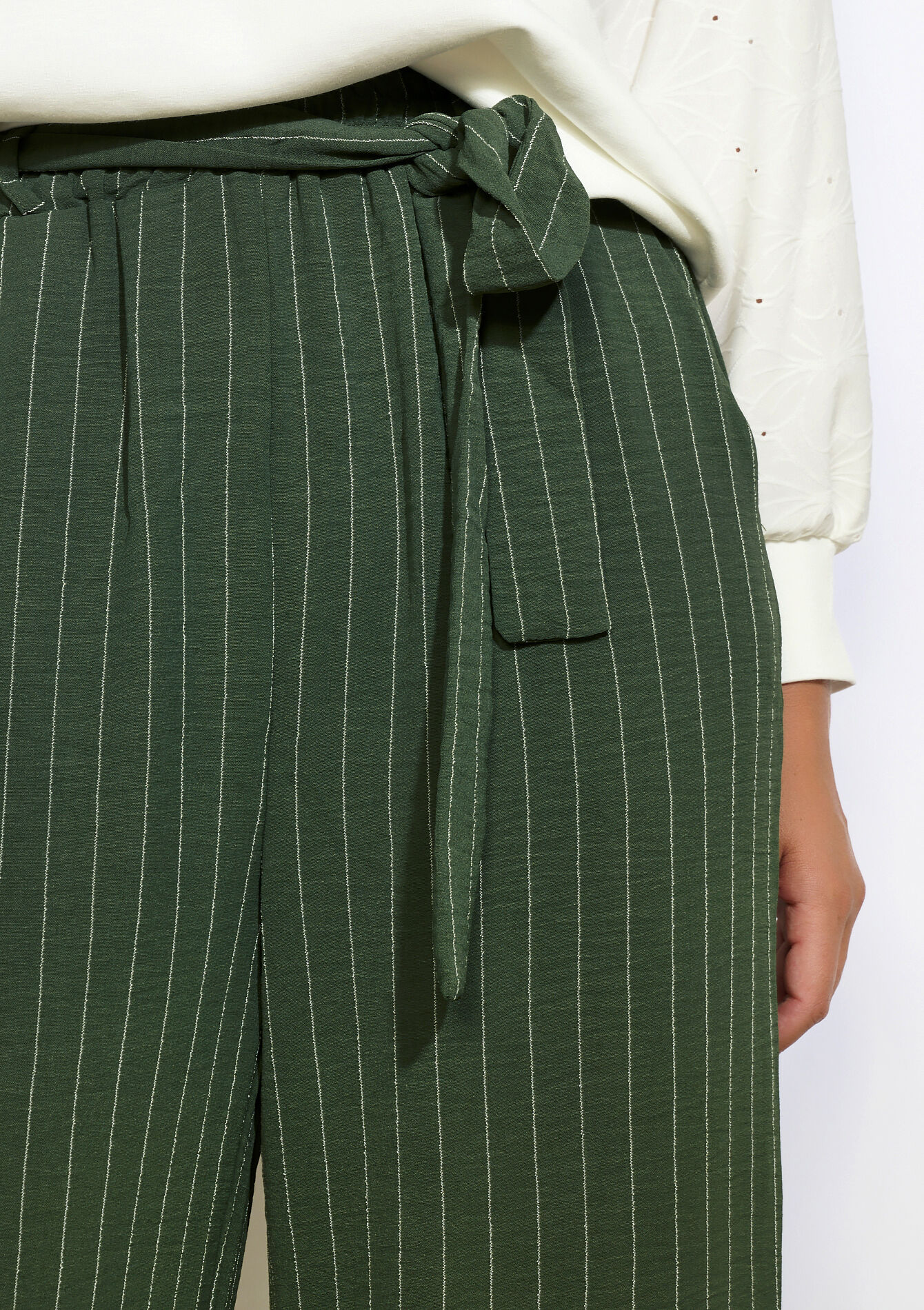 Pantalon fluide à rayures - KHAKI MED - 06601040_4327