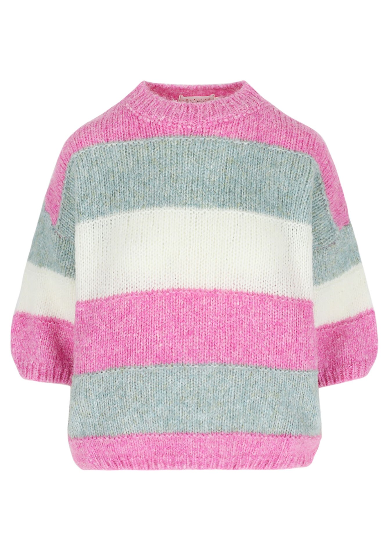 Sweater with color block, Sweater with color block - PINK BUBBLEGUM - 04006886_1477