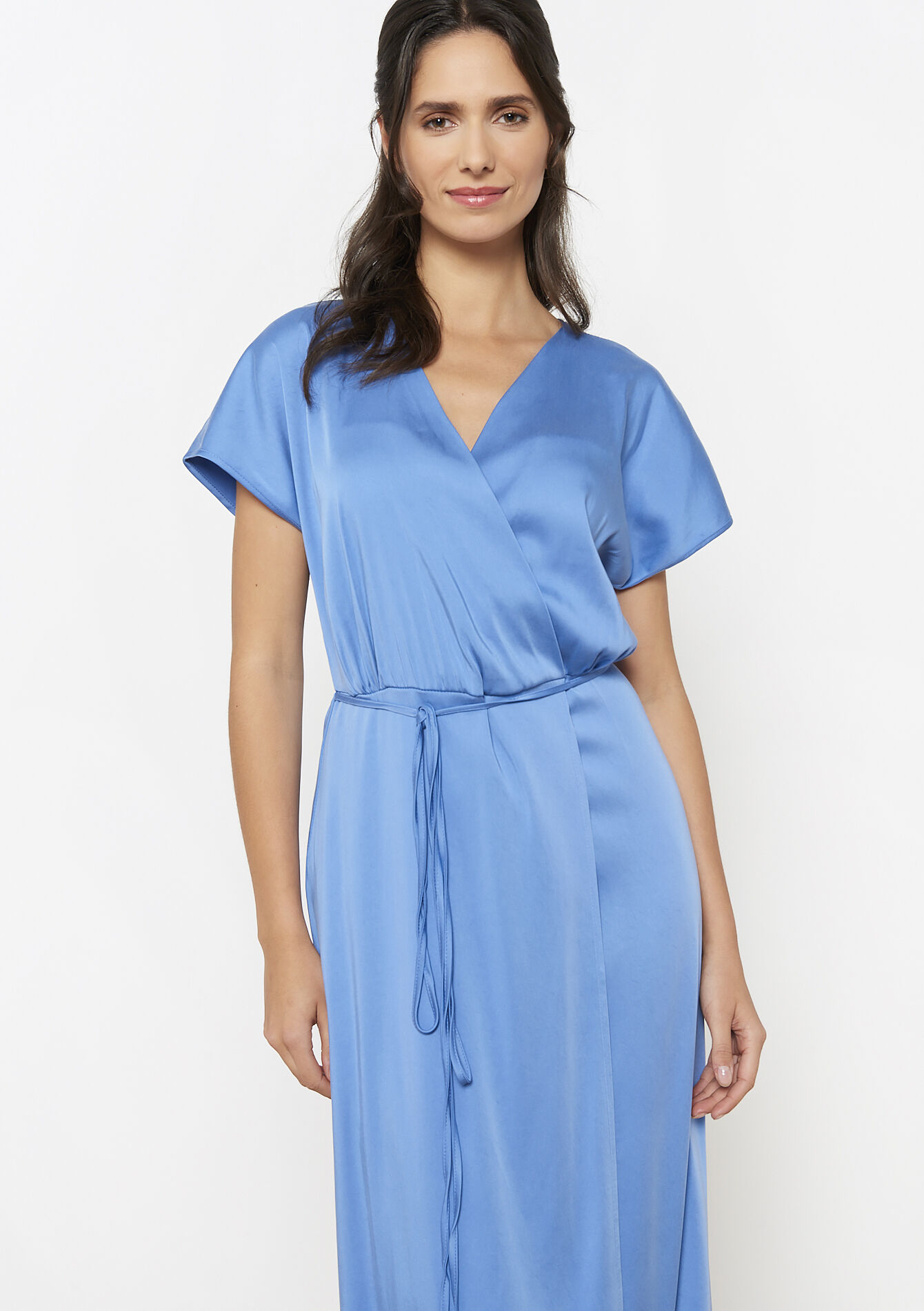 Robe midi portefeuille, Robe midi portefeuille - BLUE PASTEL - 08104029_3003