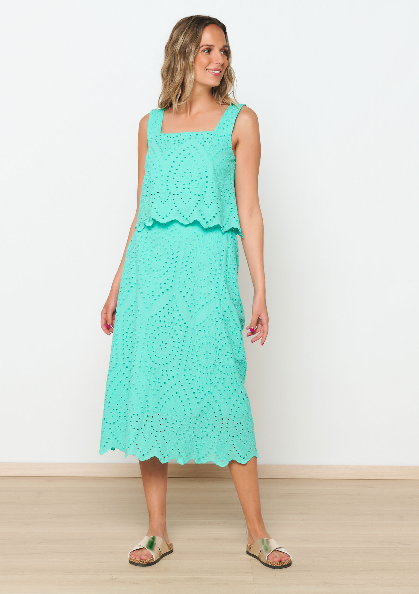 Top with broderie anglaise - MINT GREEN - 05702501_1723