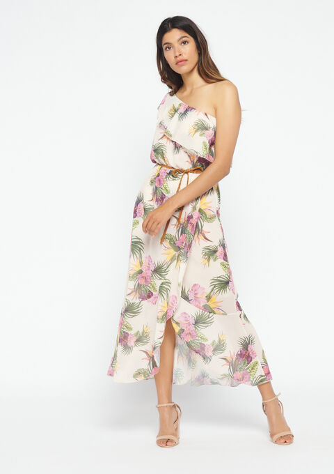 Lange Jurk Met Tropische Print Lolaliza