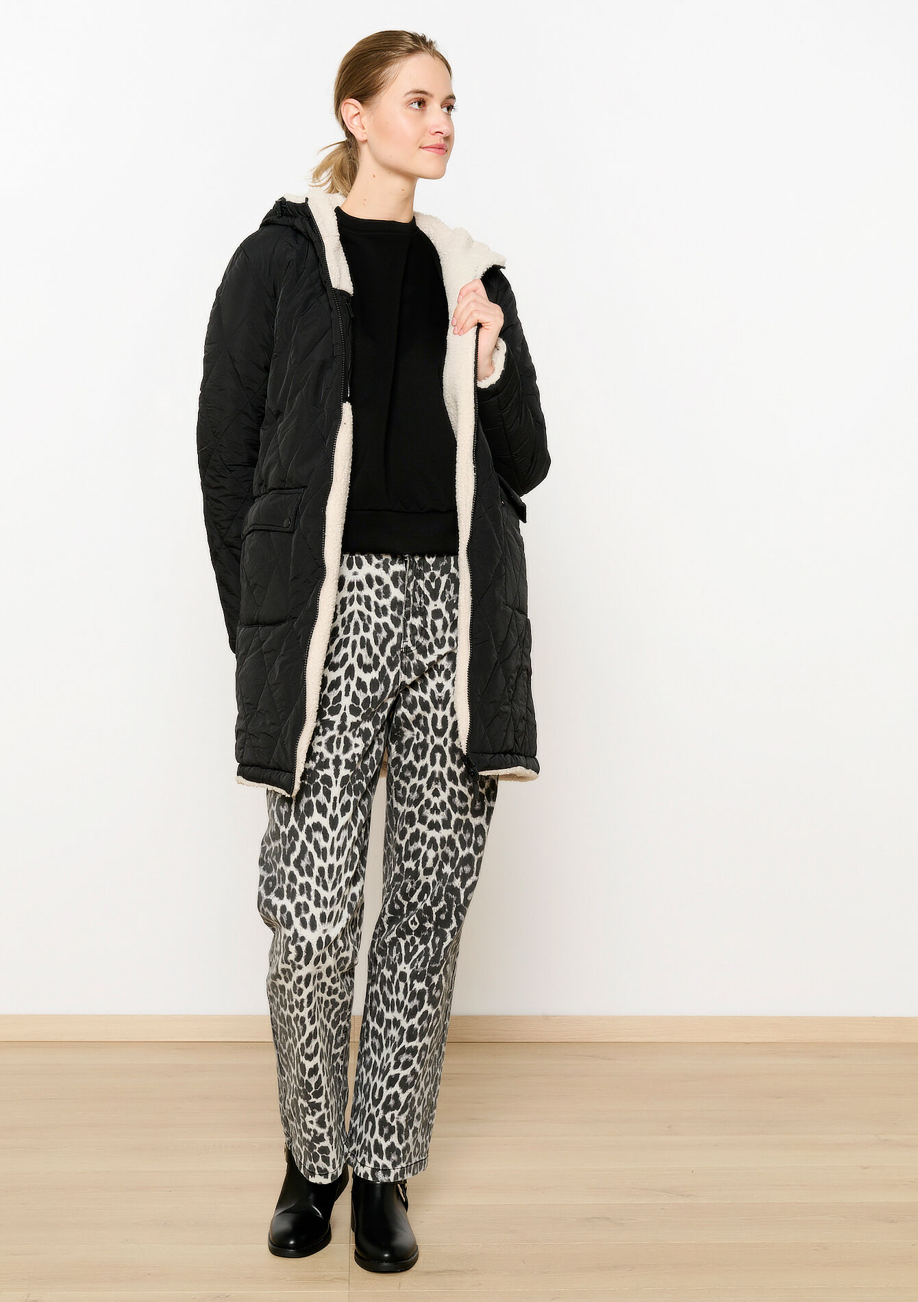 Omkeerbare gewatteerde jas, Omkeerbare gewatteerde jas - BLACK - 23000695_1119