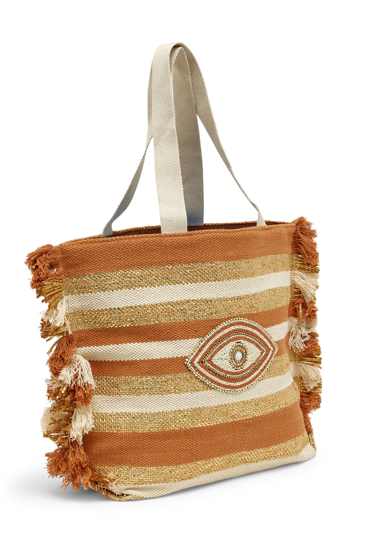 Gestreepte tas - CARAMEL - 1080603