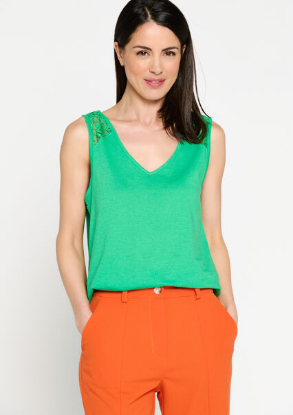 Top with lace - GREEN APPLE  - 02200341_1783