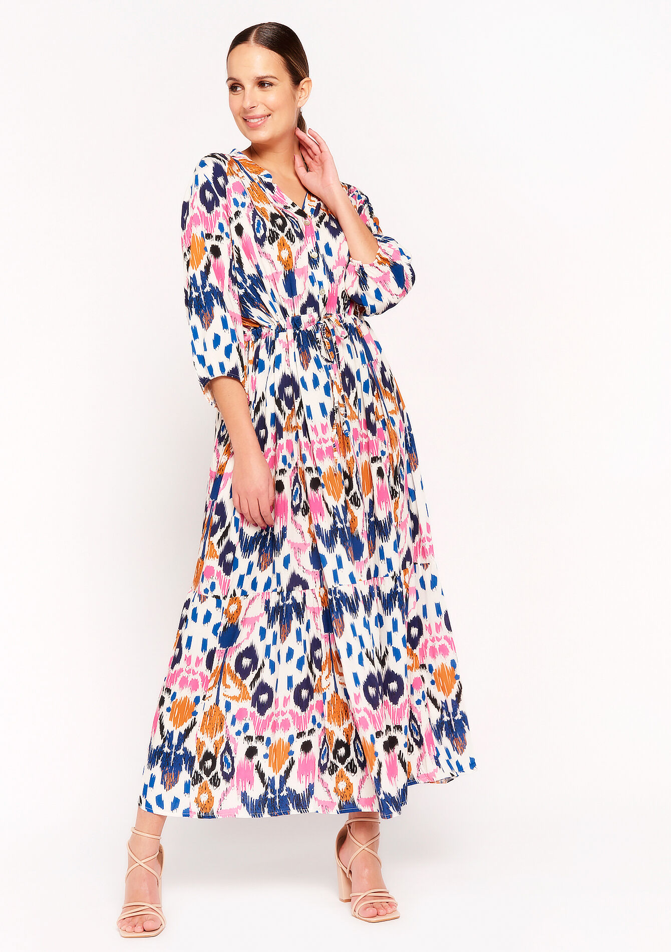 Maxi-jurk met ikatprint, Maxi-jurk met ikatprint - NAVY BASIC - 08601925_2723