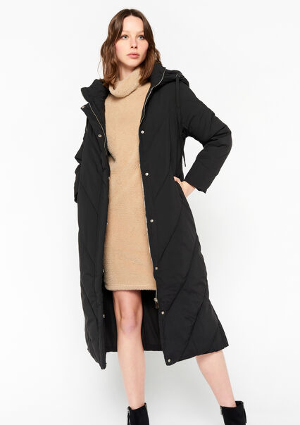 Long quilted coat - BLACK - 23000583_1119