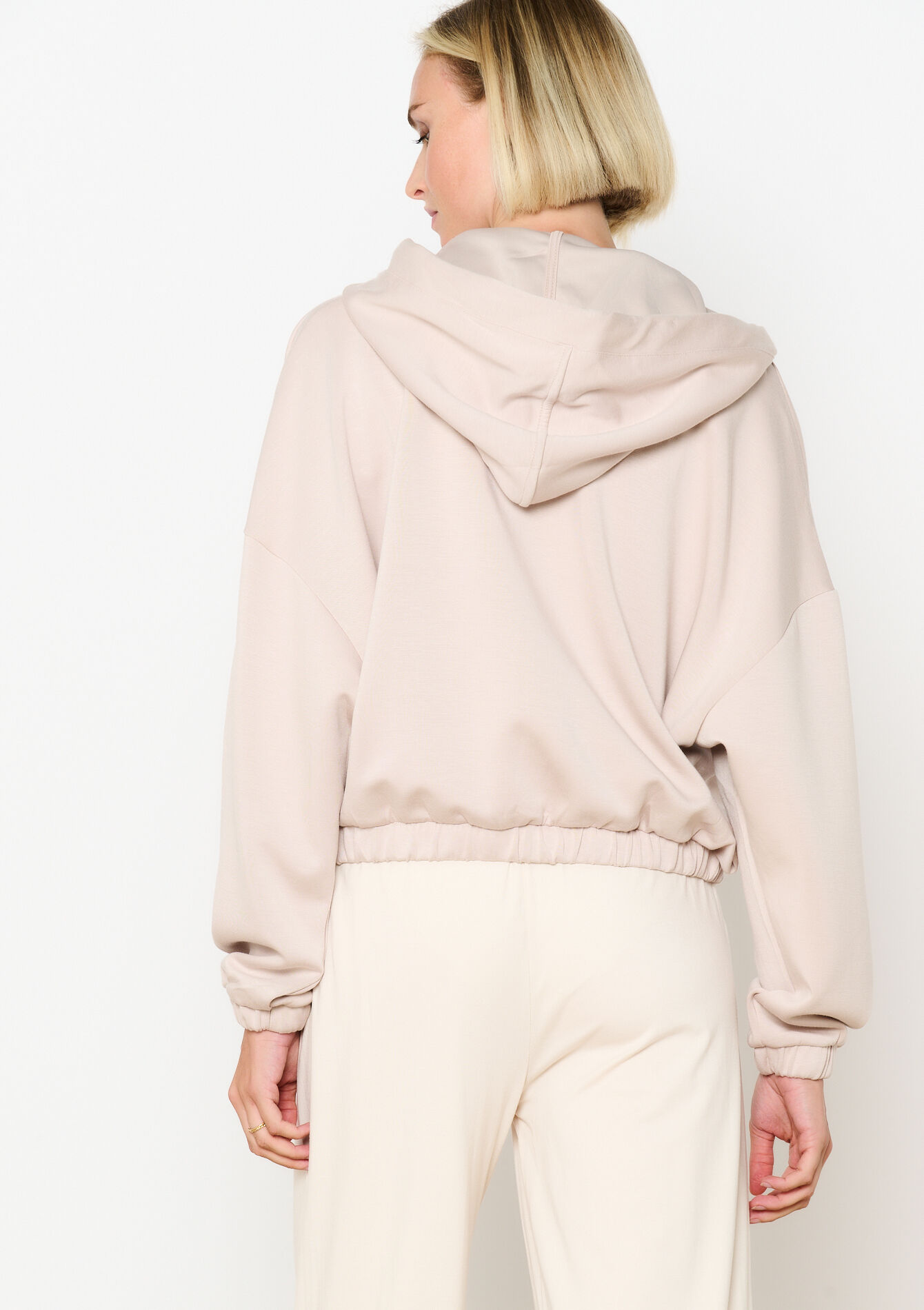 Hoodie met rits en capuchon, Hoodie met rits en capuchon - LIGHT TAUPE - 15100291_1020