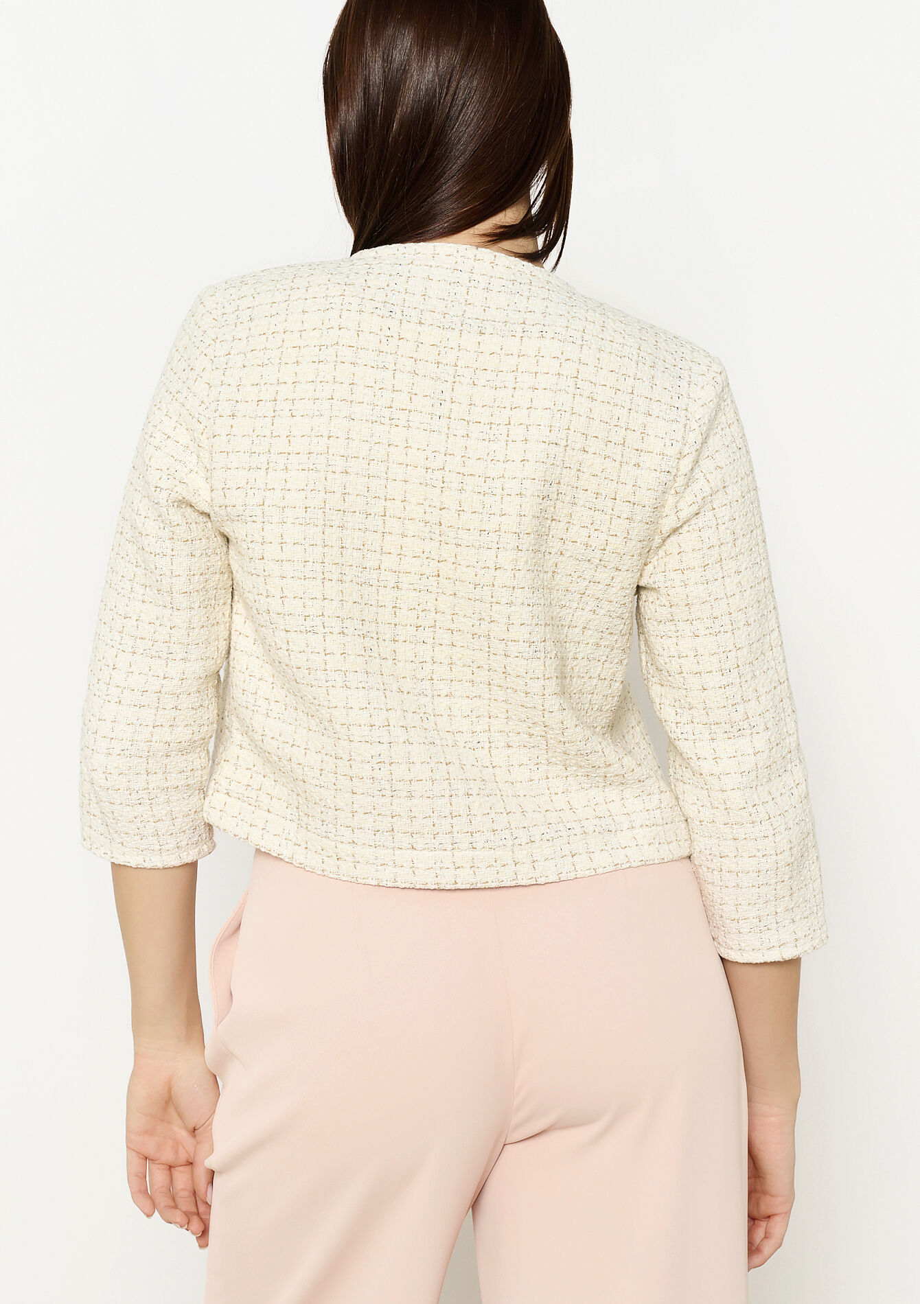 Veste courte en tweed, Veste courte en tweed - LT BEIGE - 09101053_2527