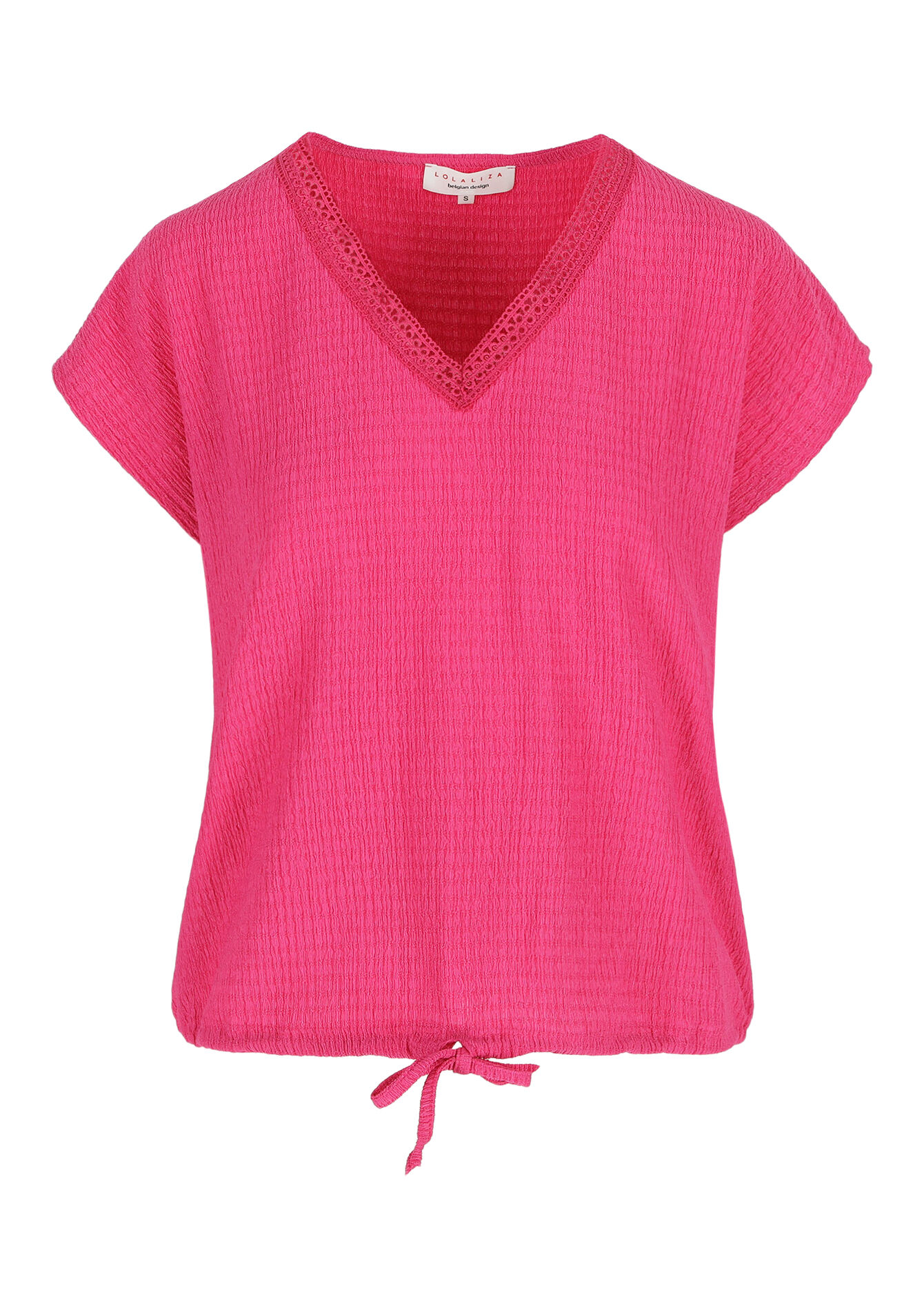 T-shirt in crepe, T-shirt in crepe - FUCHSIA - 02301612_5626